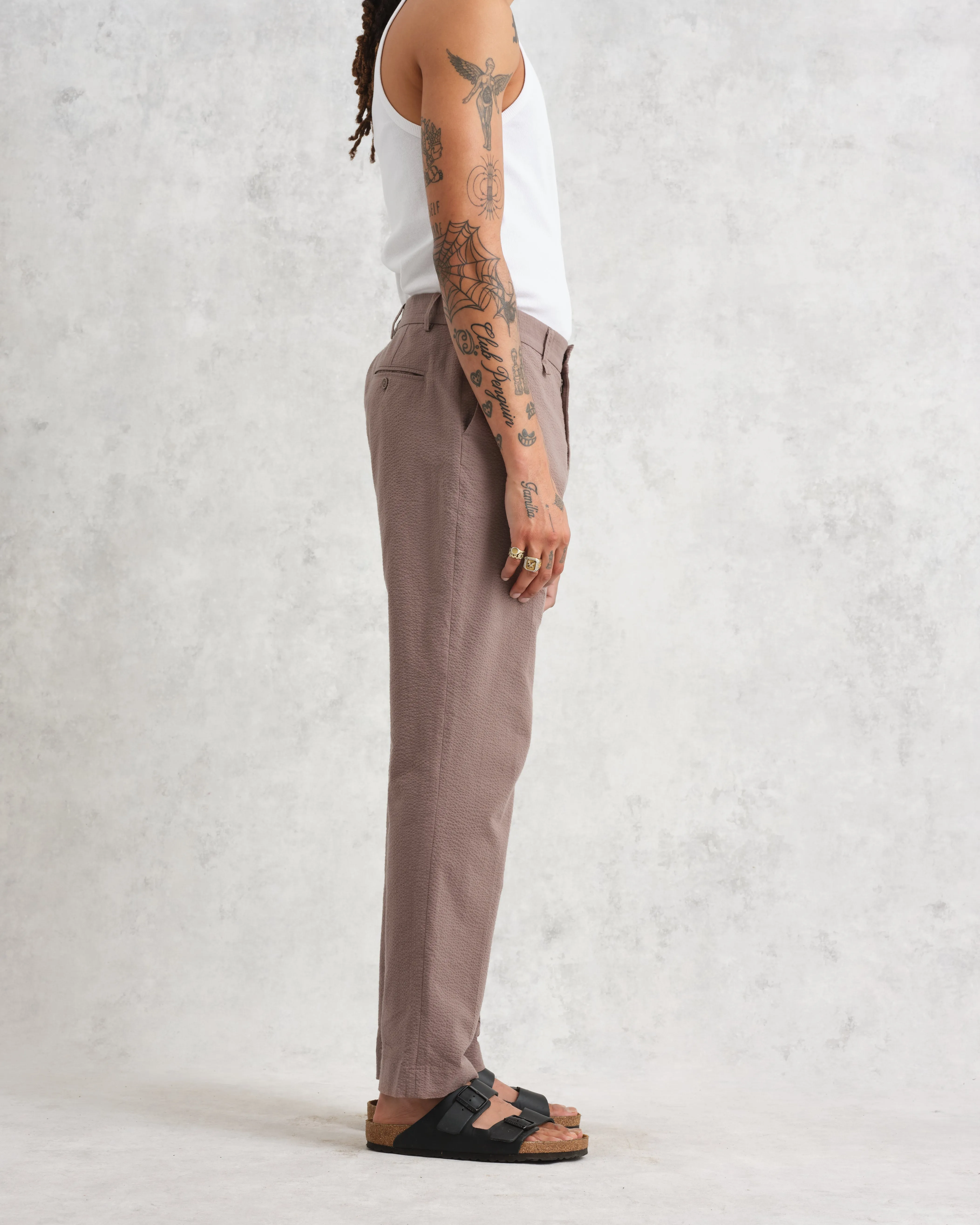 Alp Trousers Taupe Seersucker sold by Wax London product image thumbnail 5