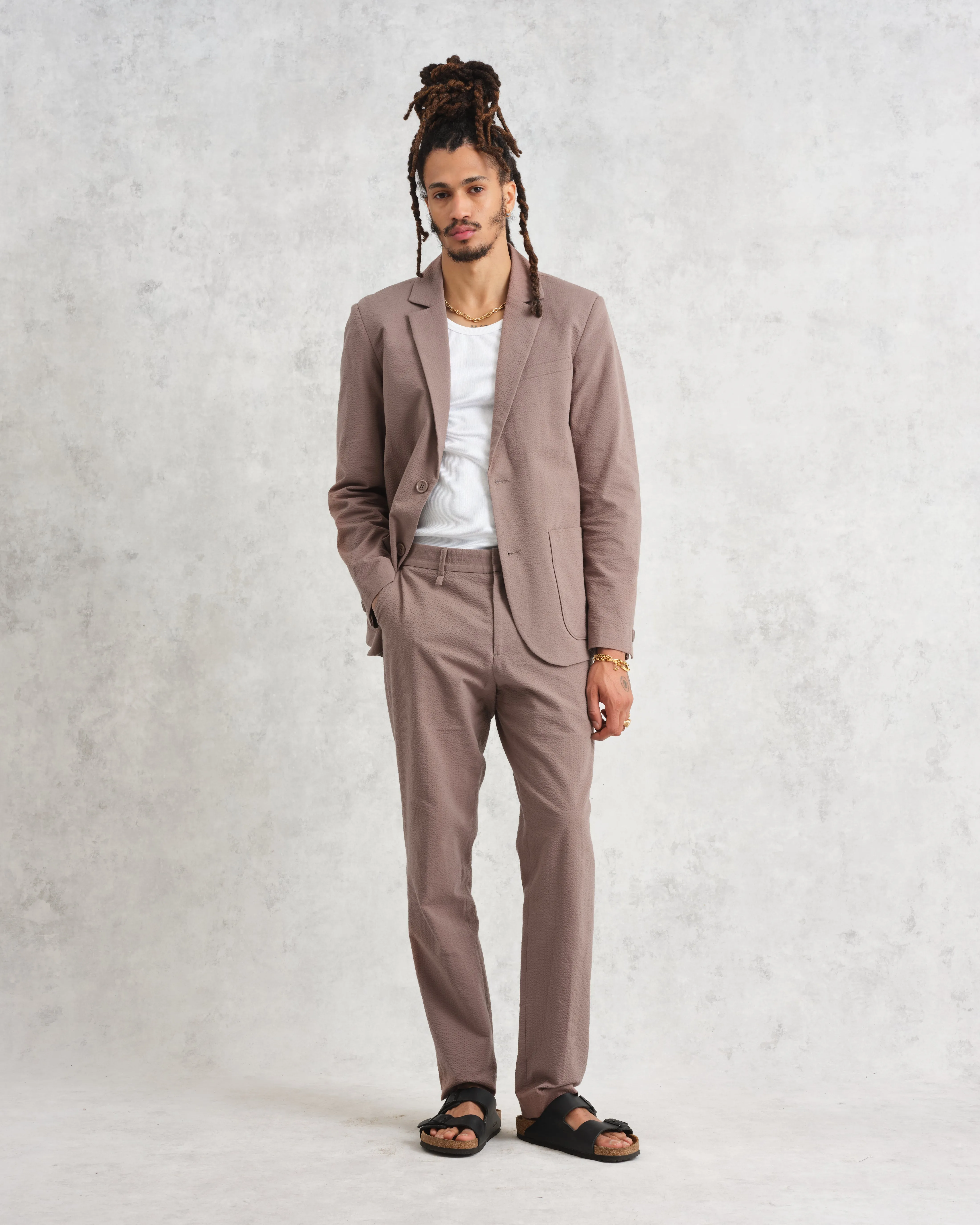 Alp Trousers Taupe Seersucker sold by Wax London product image thumbnail 4