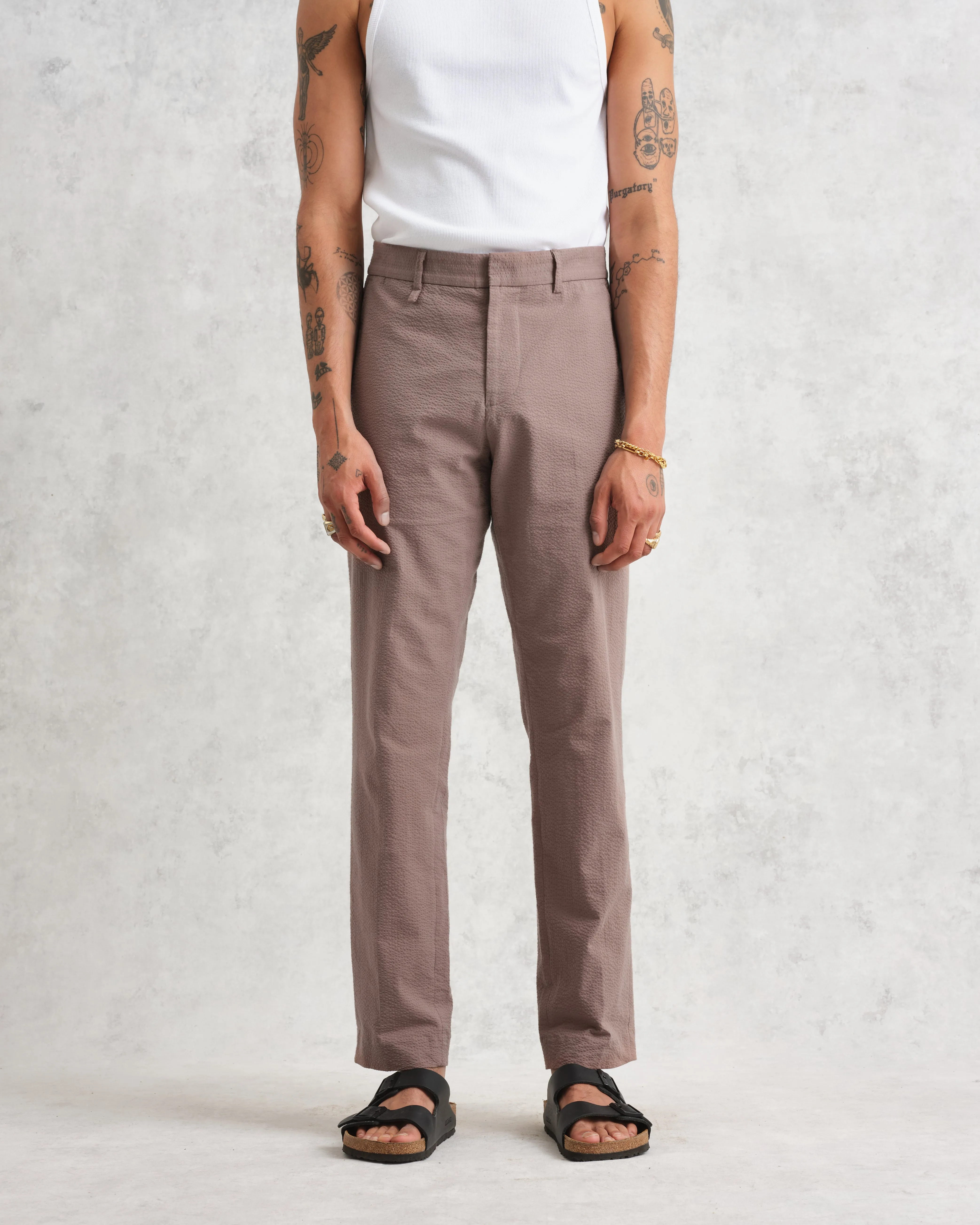 Alp Trousers Taupe Seersucker sold by Wax London product image thumbnail 2