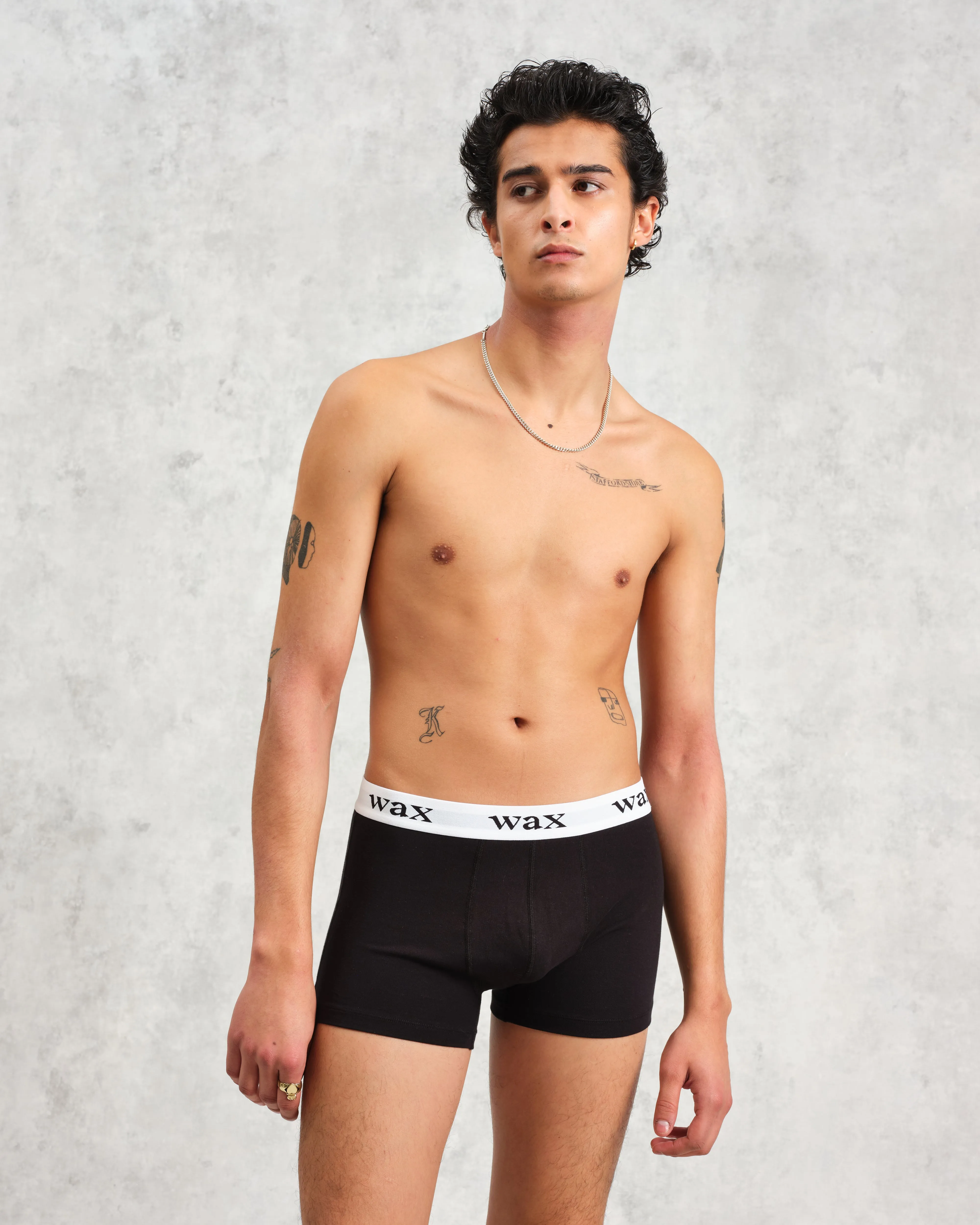 Brodie - Black Stretch Cotton Boxers sold by Wax London product image thumbnail 2