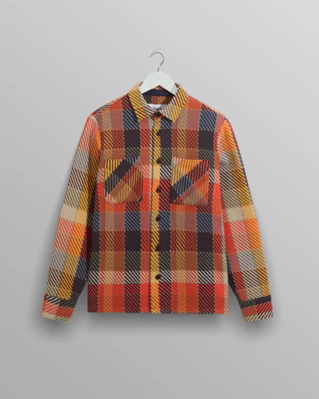 Whiting - Orange Pike Check Overshirt sold by Wax London