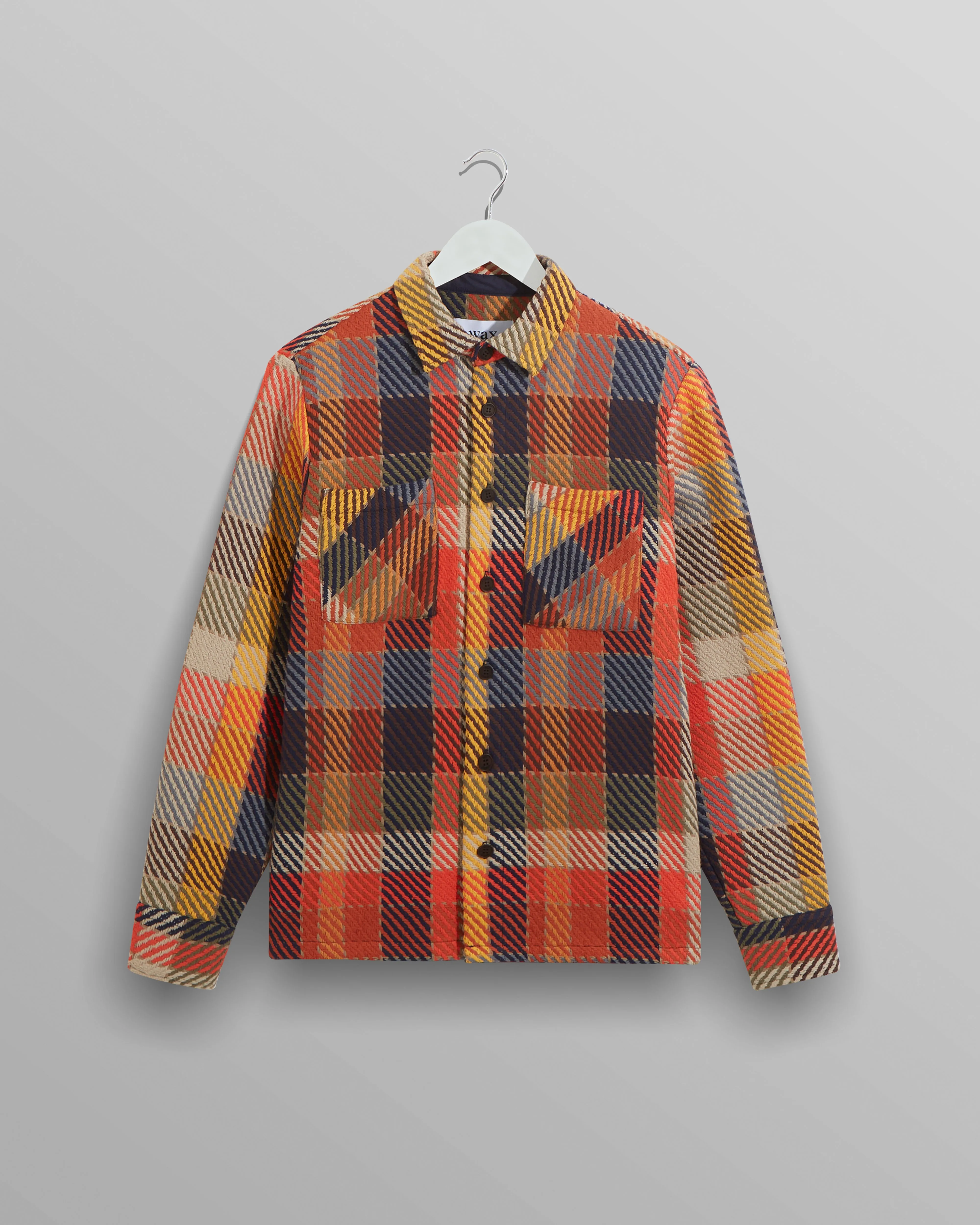 Whiting - Orange Pike Check Overshirt sold by Wax London