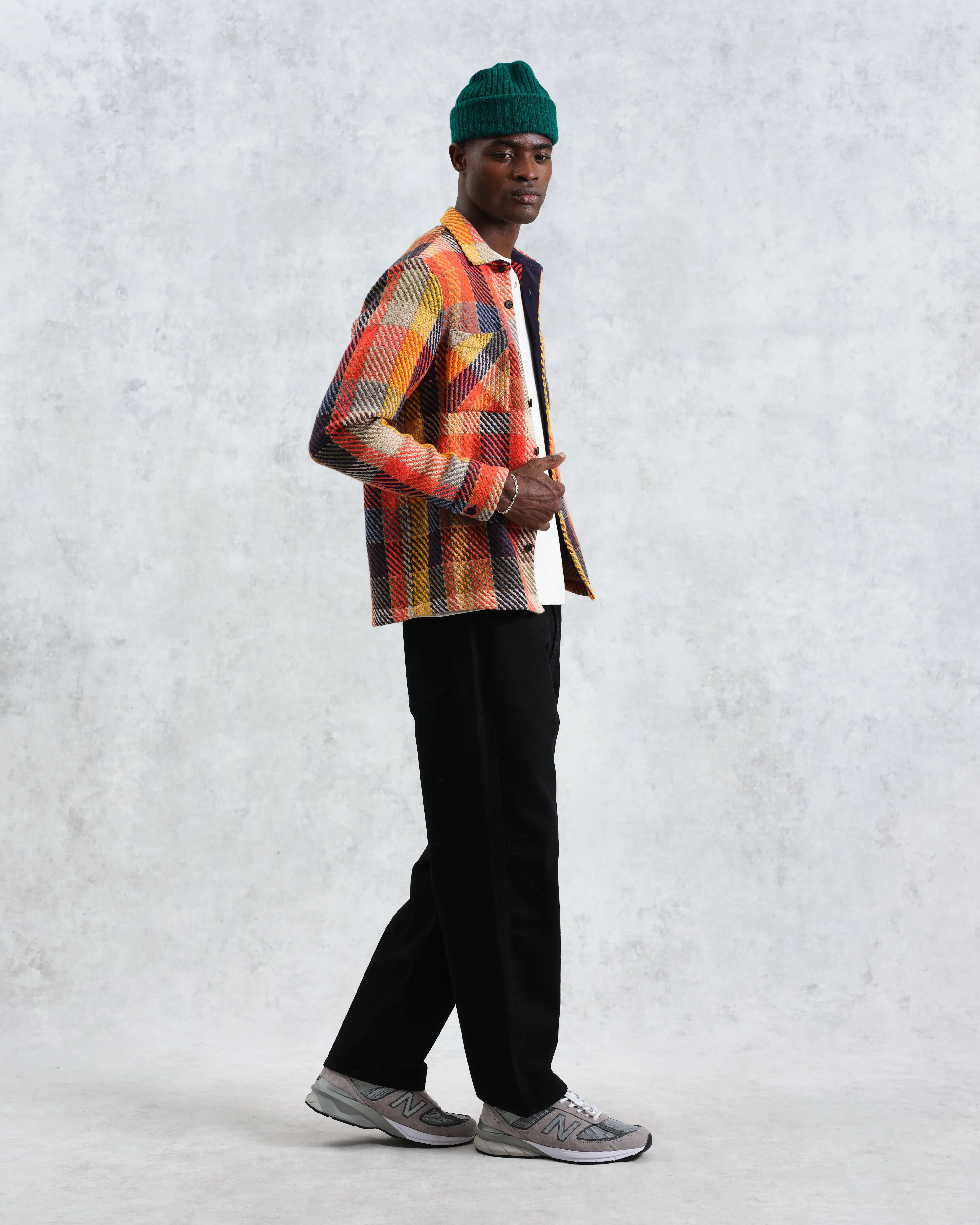 Whiting - Orange Pike Check Overshirt sold by Wax London product image thumbnail 5