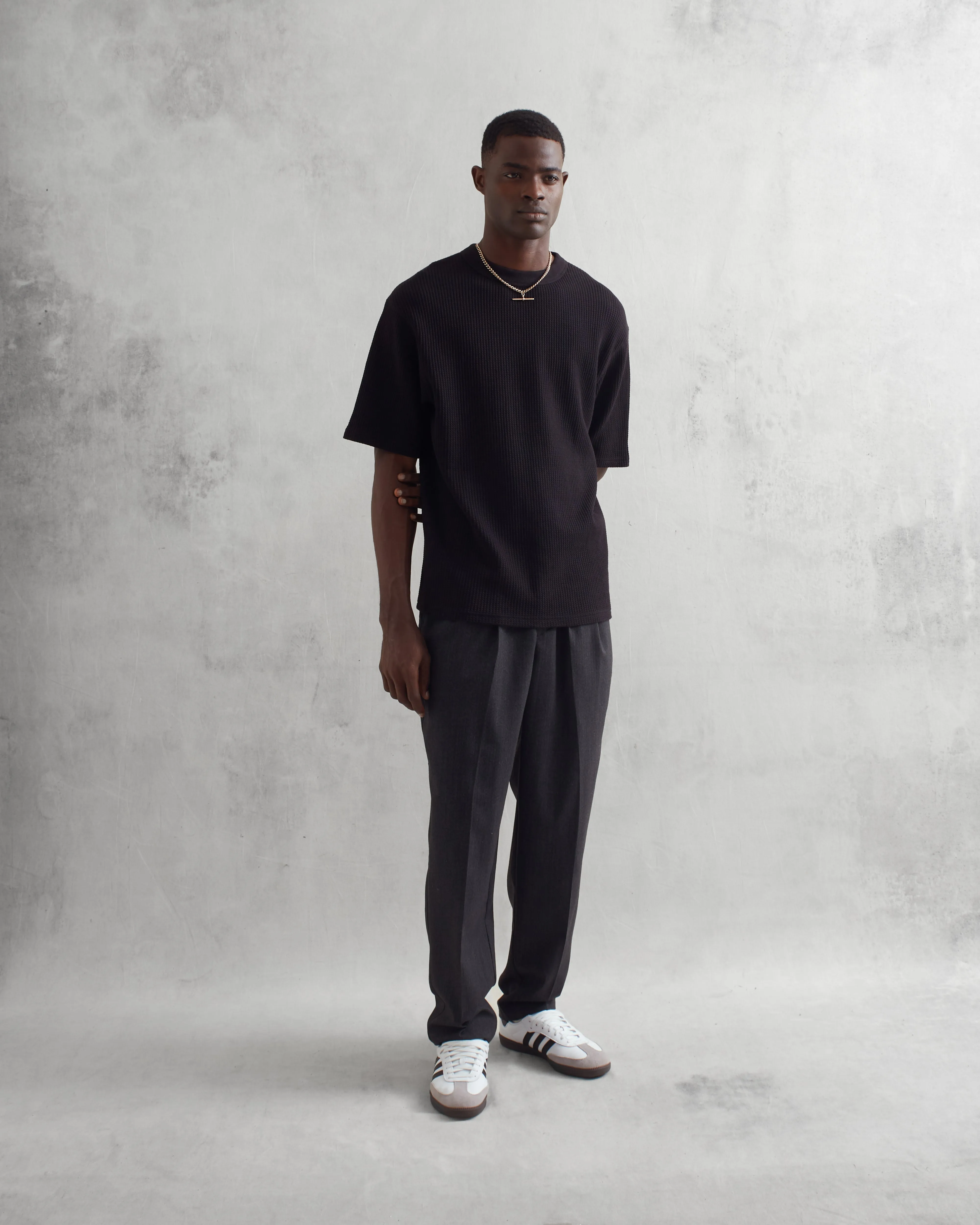 Milton T-Shirt Black Waffle sold by Wax London product image thumbnail 4