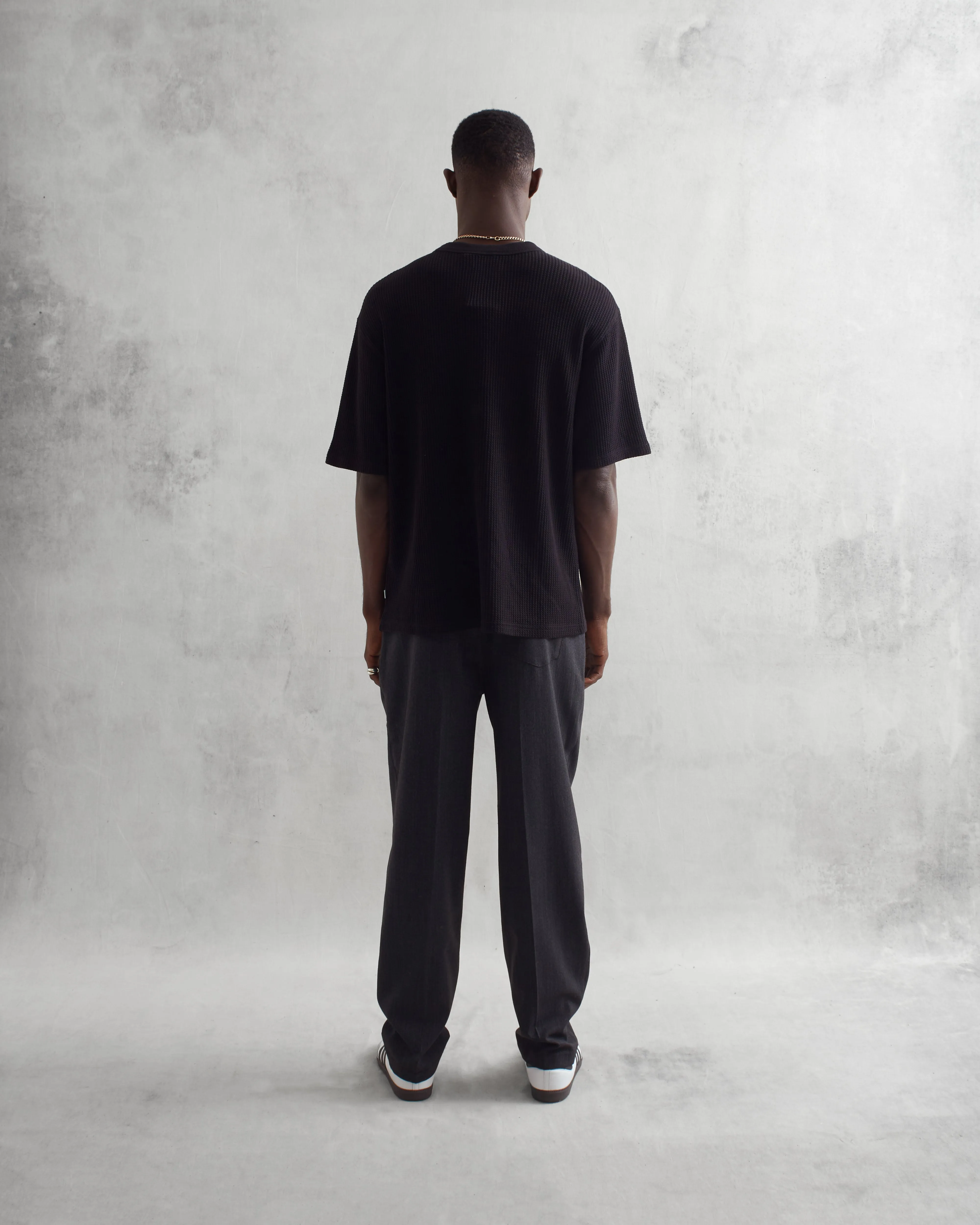 Milton T-Shirt Black Waffle sold by Wax London product image thumbnail 5