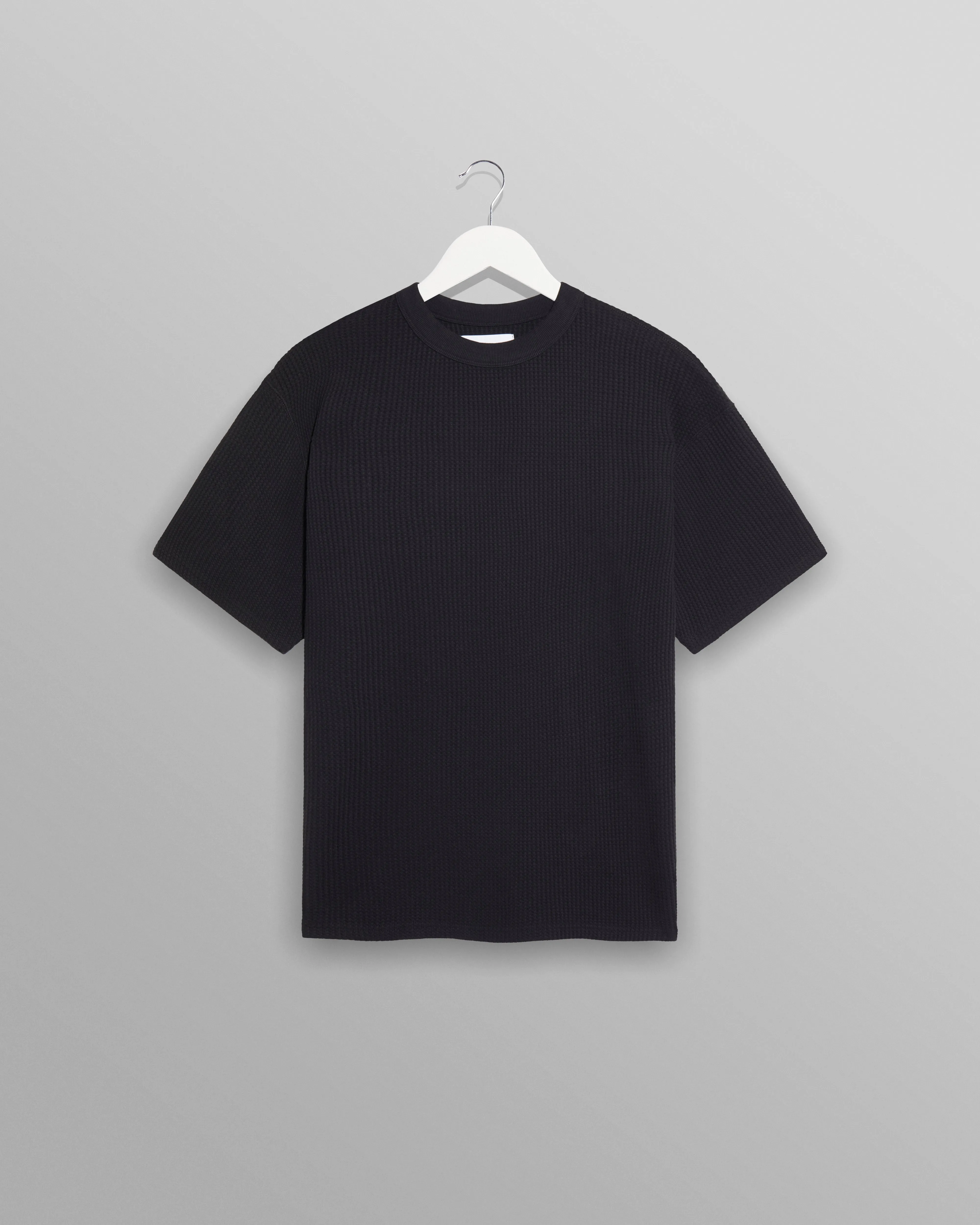 Milton T-Shirt Black Waffle sold by Wax London