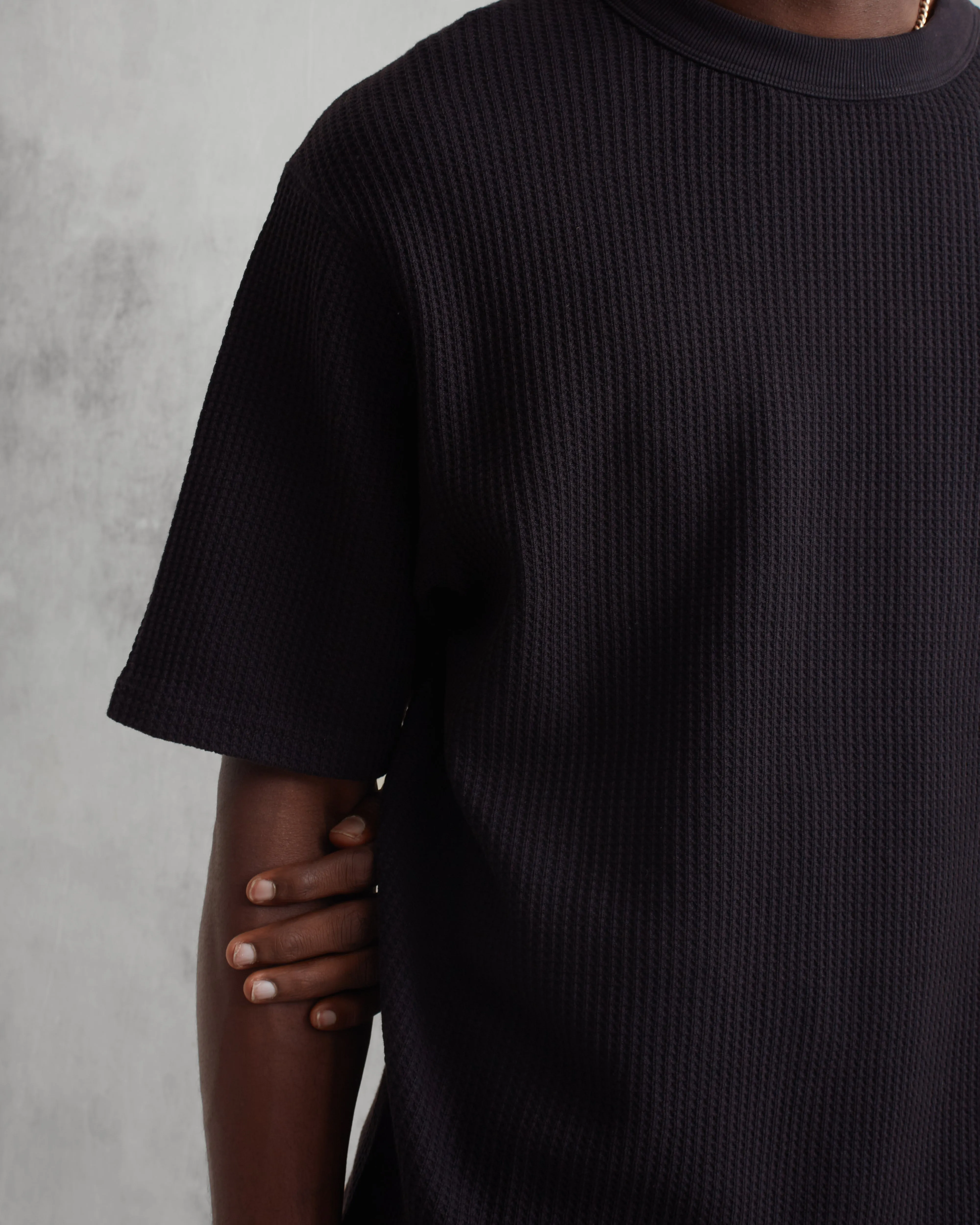 Milton T-Shirt Black Waffle sold by Wax London product image thumbnail 3