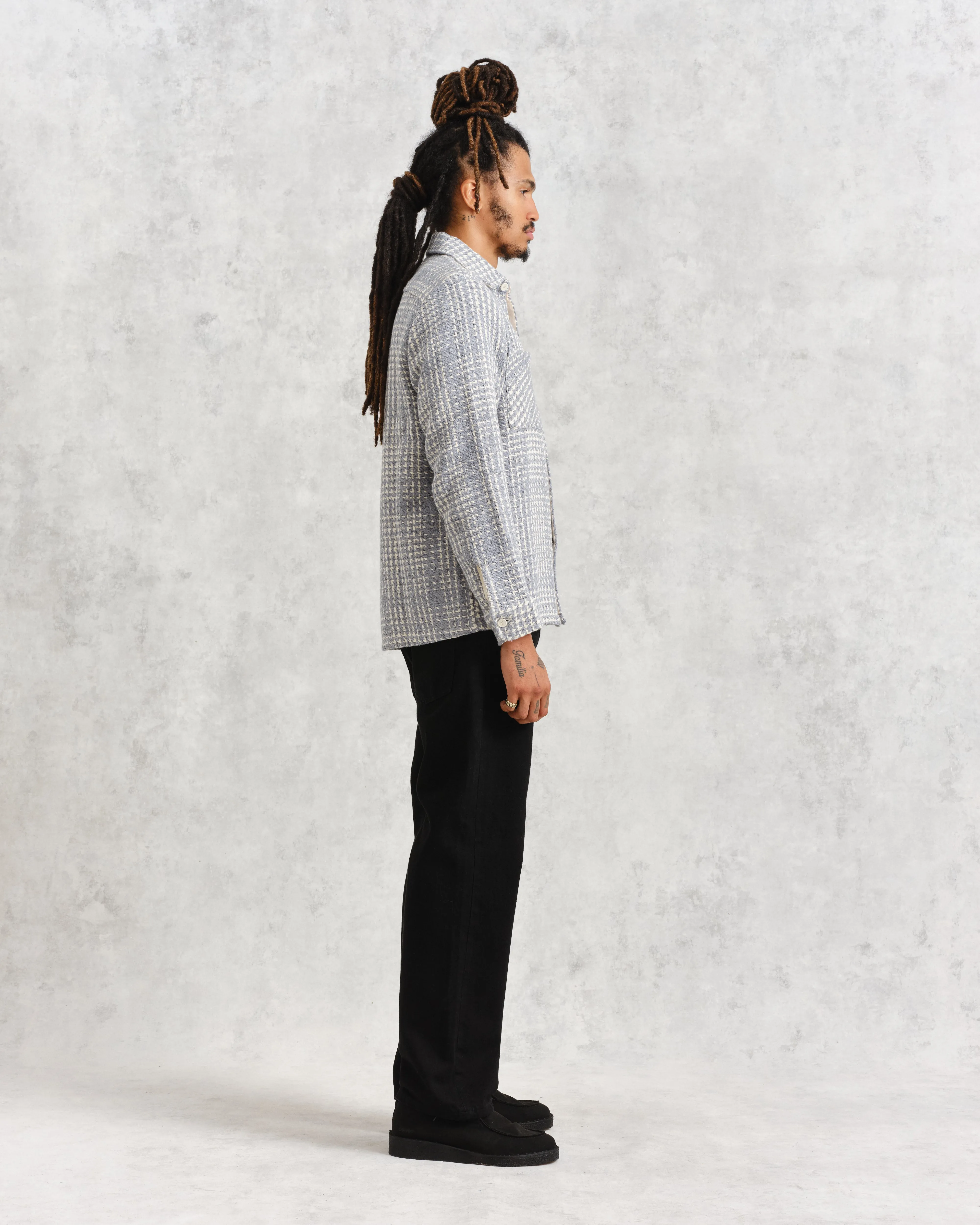 Whiting Overshirt Blue/Ecru Twin Weave sold by Wax London product image thumbnail 5