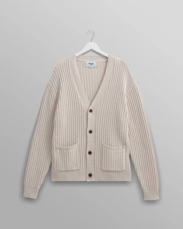 Walker Cardigan Ecru made by Wax London