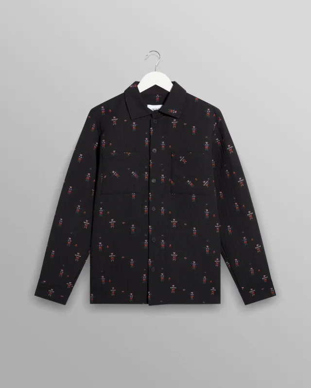 Whiting Overshirt Black Totem Quilt sold by Wax London