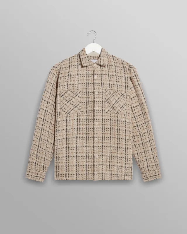 Whiting Overshirt Beige/Ecru Eden Check sold by Wax London