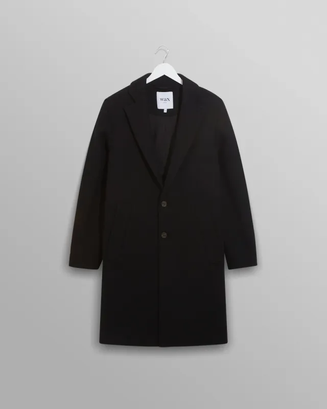 Sasso Coat Black Wool sold by Wax London