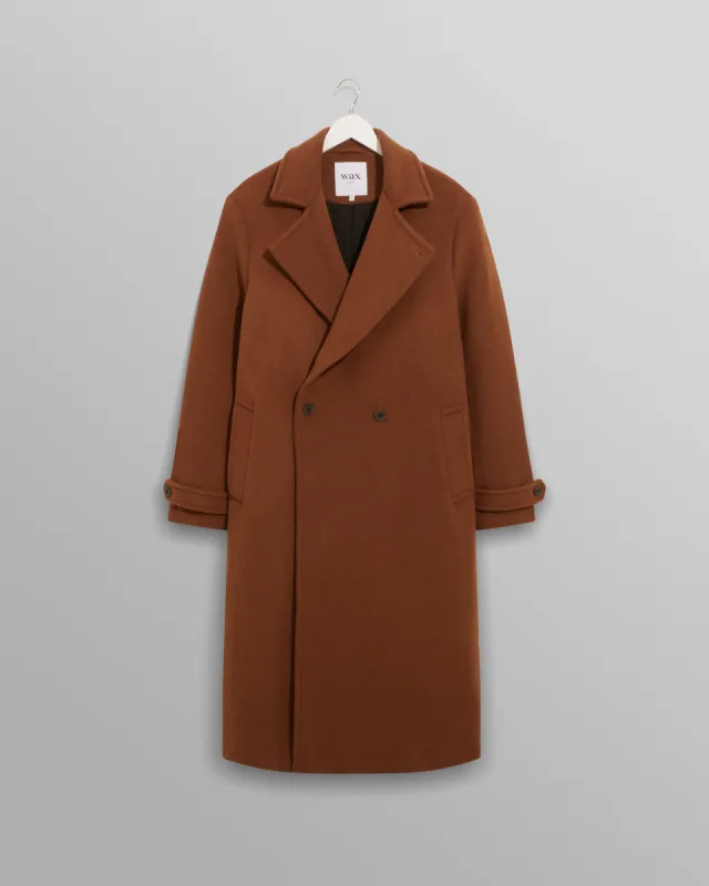Santoni Coat Caramel Wool made by Wax London