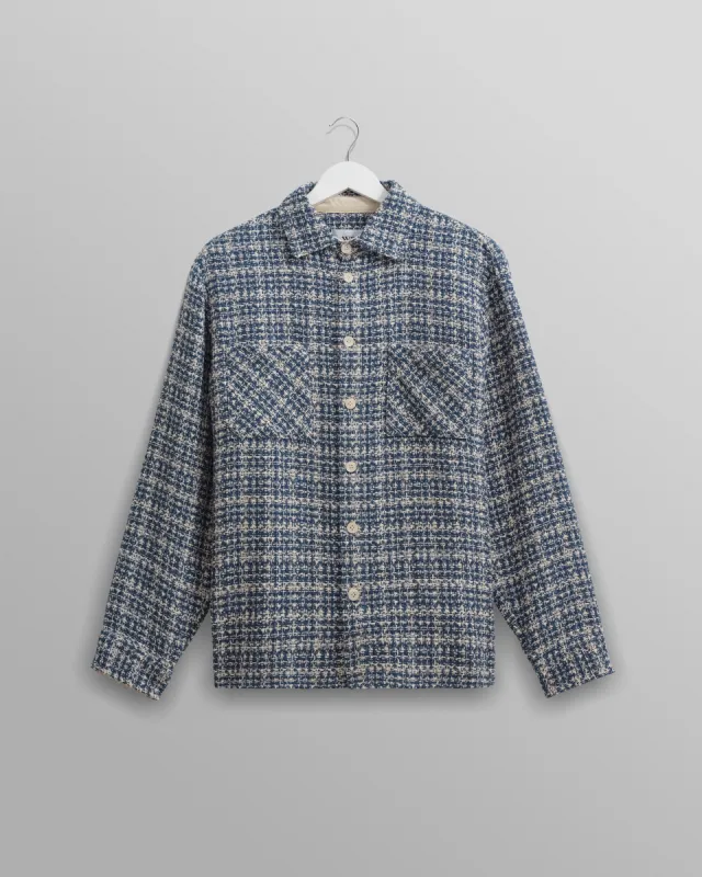 Whiting Overshirt Blue Mercer Check sold by Wax London