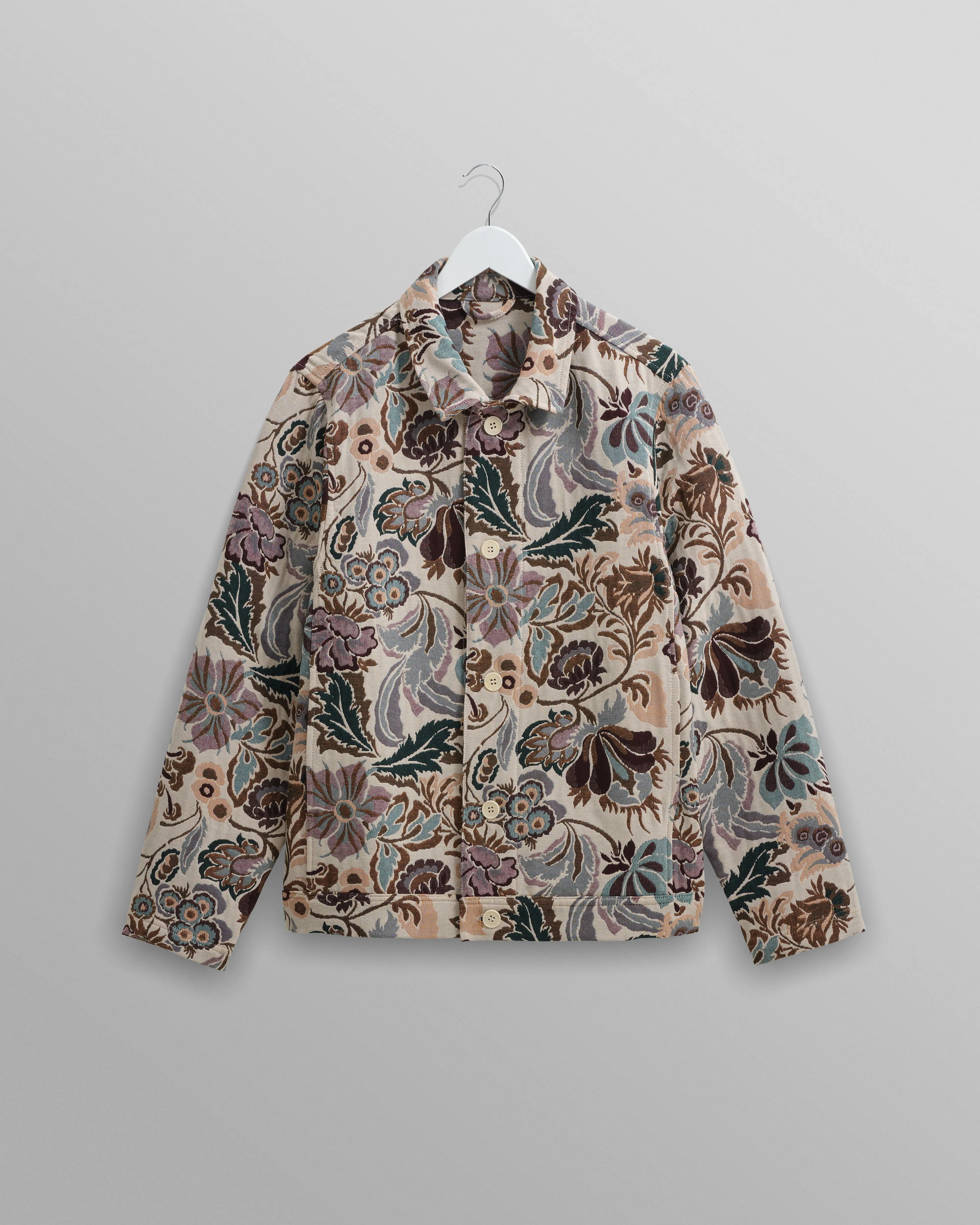 Iggy Jacket Ecru/Multi Botanical Jacquard sold by Wax London