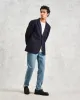 Fintry - Navy Pinstripe Wool Blazer sold by Wax London