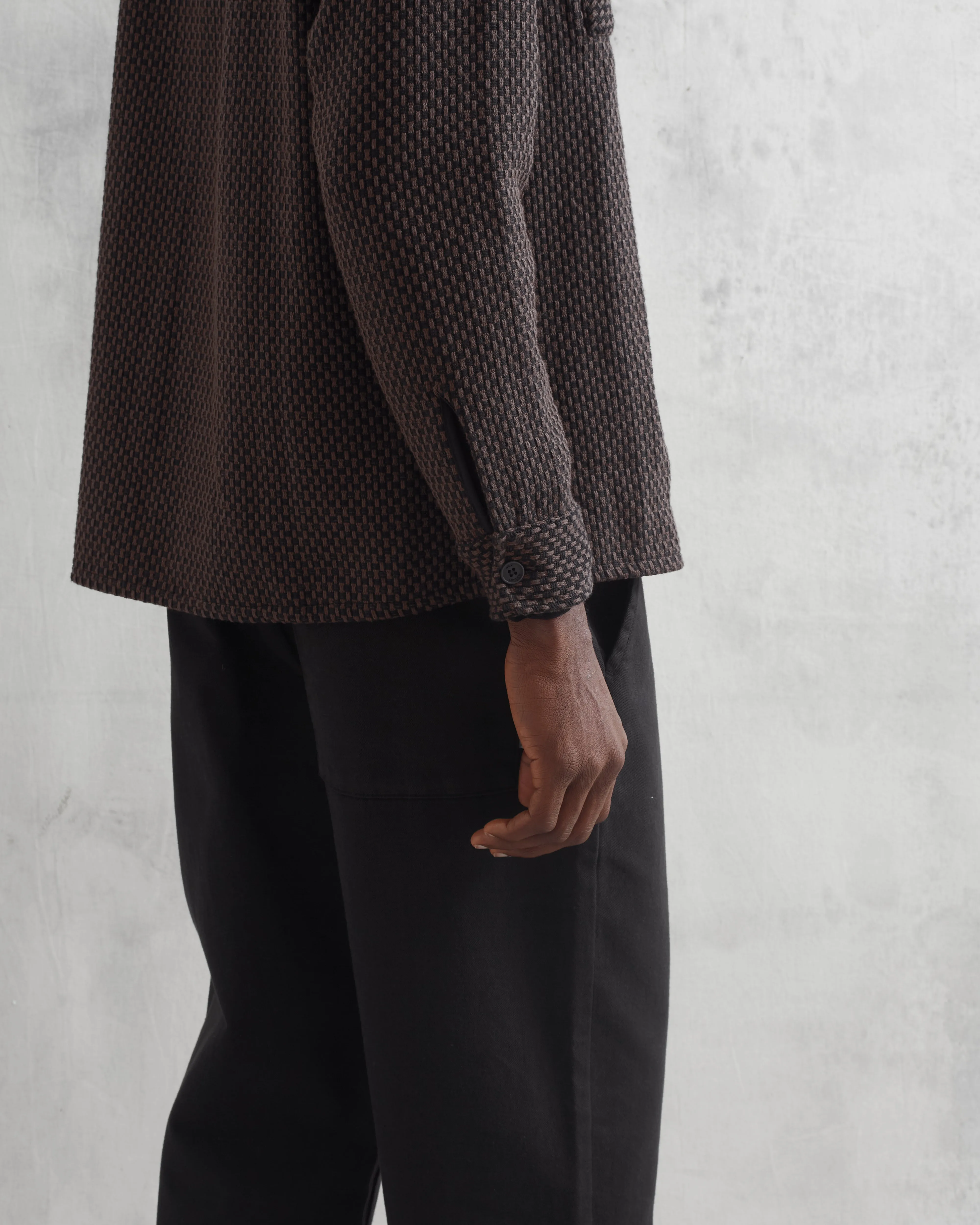 Whiting Overshirt Black/Brown Stepney sold by Wax London product image thumbnail 5