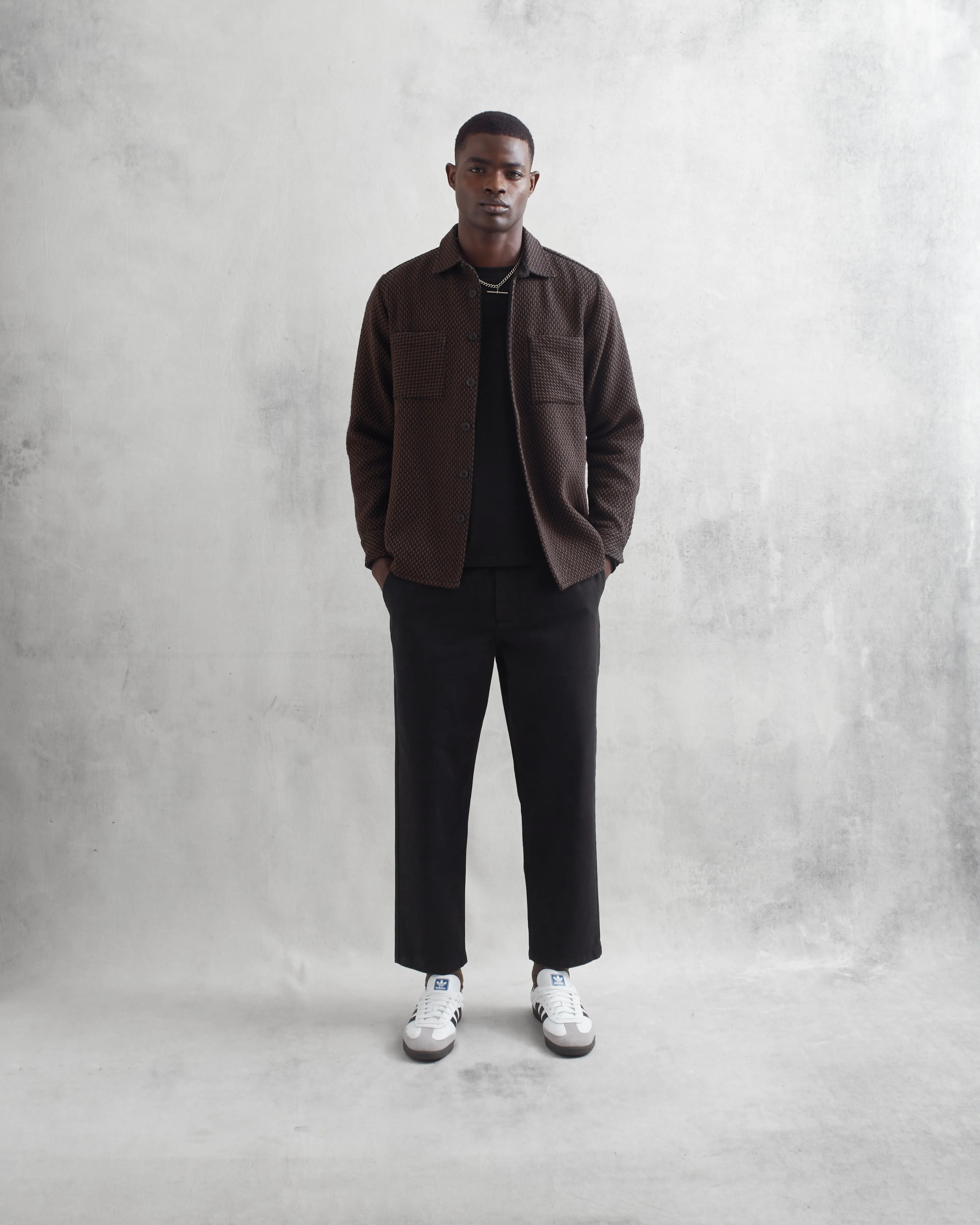 Whiting Overshirt Black/Brown Stepney sold by Wax London product image thumbnail 4