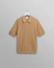 Naples - Camel Textured Knitted Polo Shirt sold by Wax London