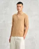 Naples - Camel Textured Knitted Polo Shirt sold by Wax London