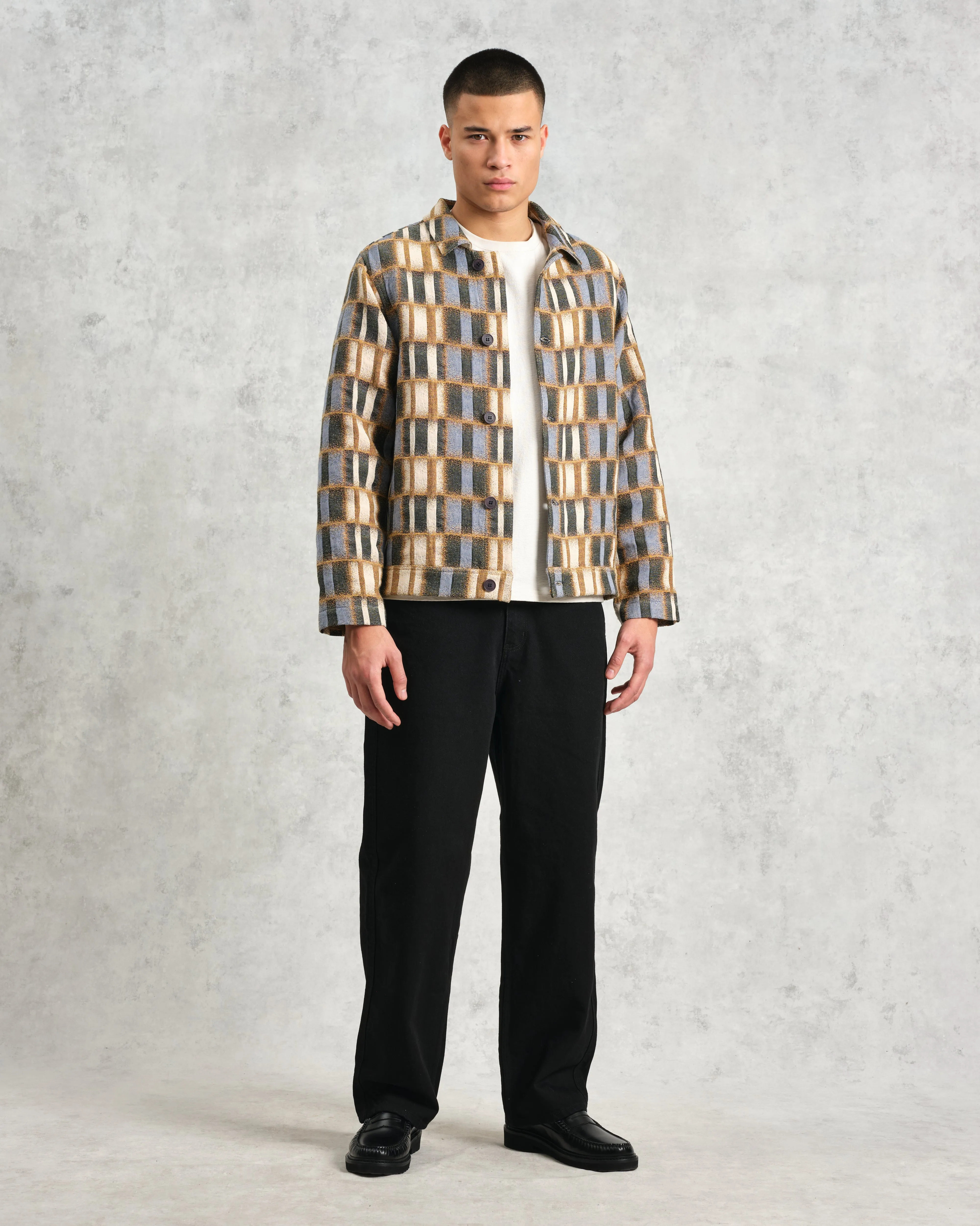 Iggy - Beige And Blue Ombre Grid Jacket sold by Wax London product image thumbnail 4