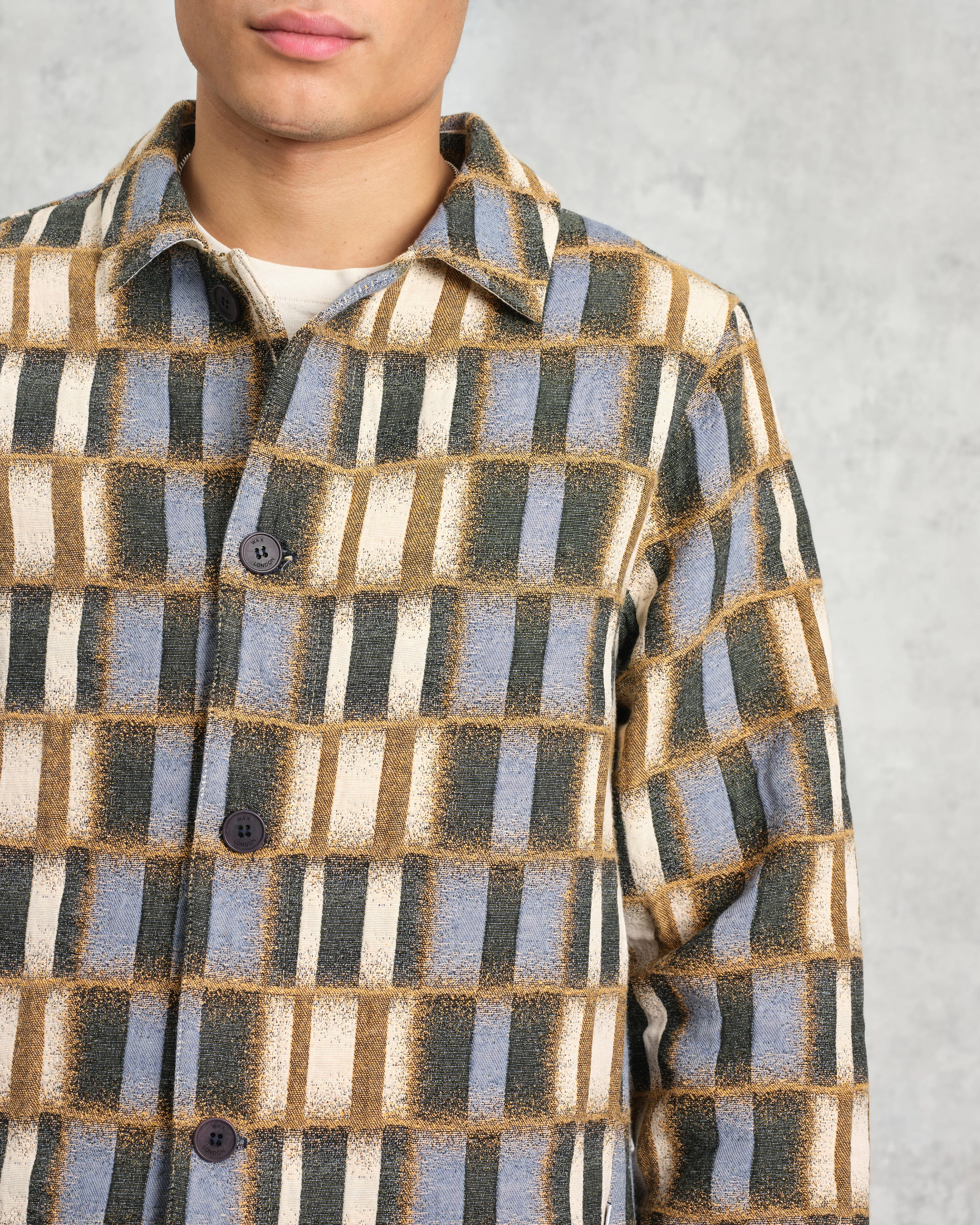 Iggy - Beige And Blue Ombre Grid Jacket sold by Wax London product image thumbnail 3