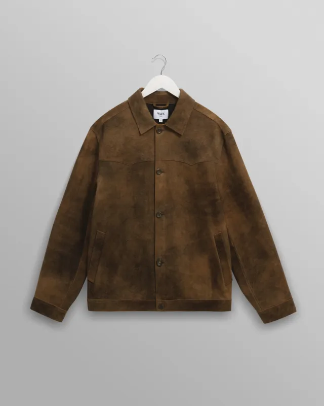 Fen - Tonal Brown Suede Jacket made by Wax London