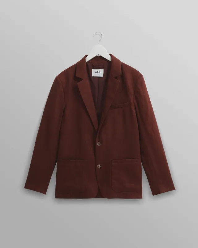 Fintry - Merlot Linen Blazer sold by Wax London