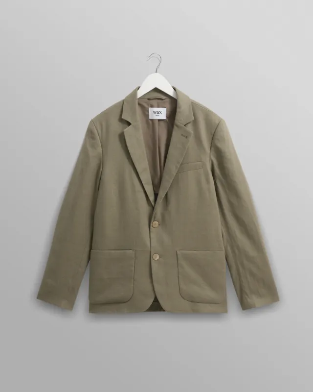 Fintry - Khaki Linen Blazer sold by Wax London