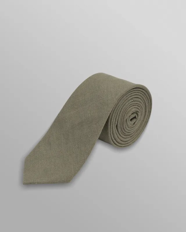Pavillion - Khaki Linen Tie made by Wax London