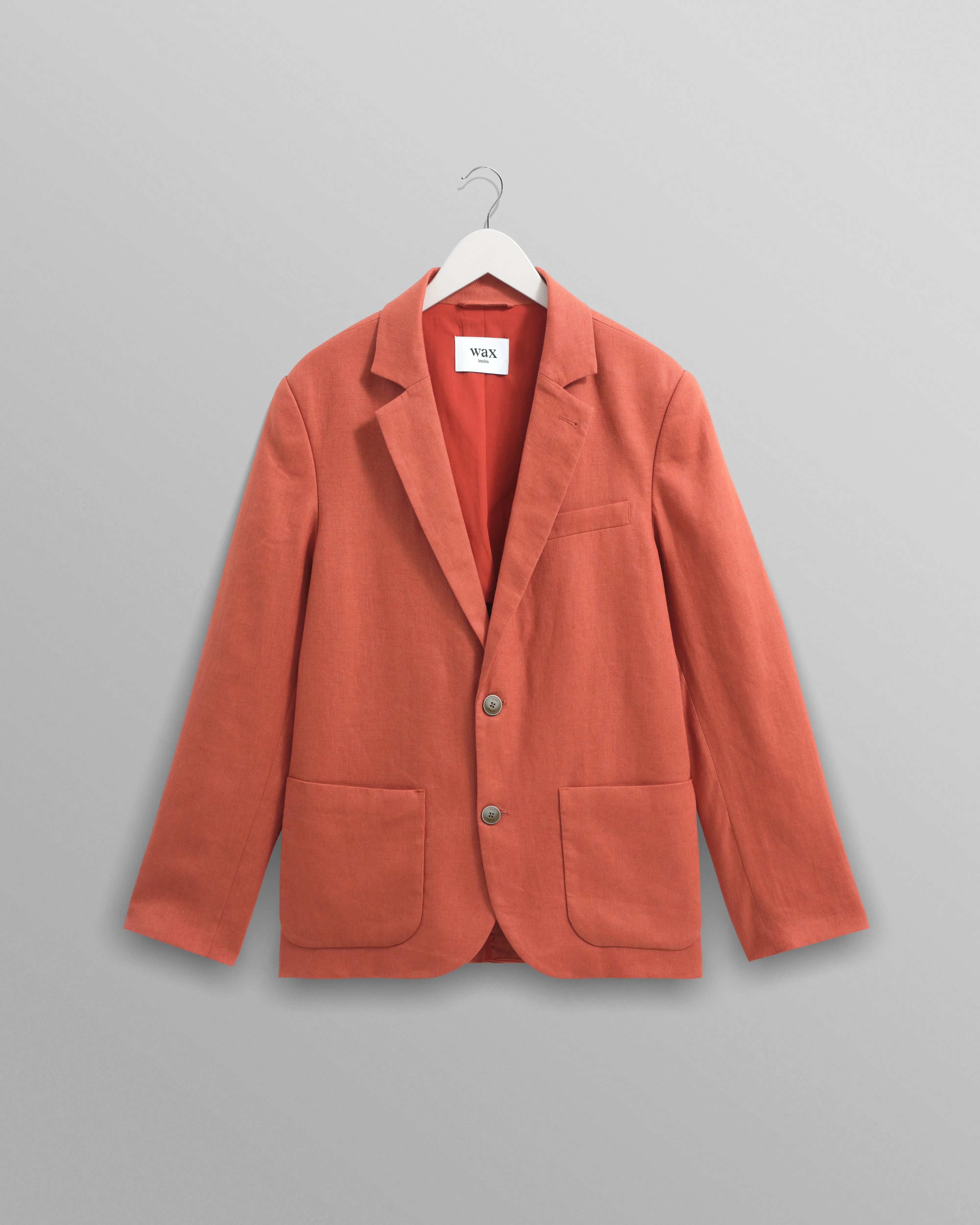 Fintry - Terracotta Linen Blazer sold by Wax London