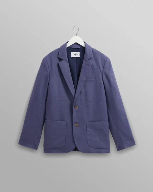 Fintry - Mid-Blue Linen Blazer sold by Wax London