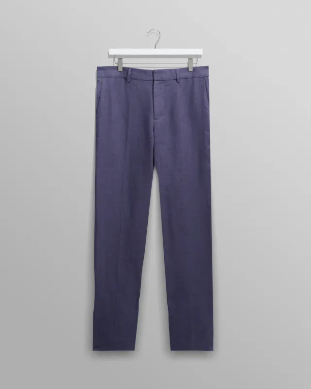 Alp - Mid-Blue Linen Trousers made by Wax London