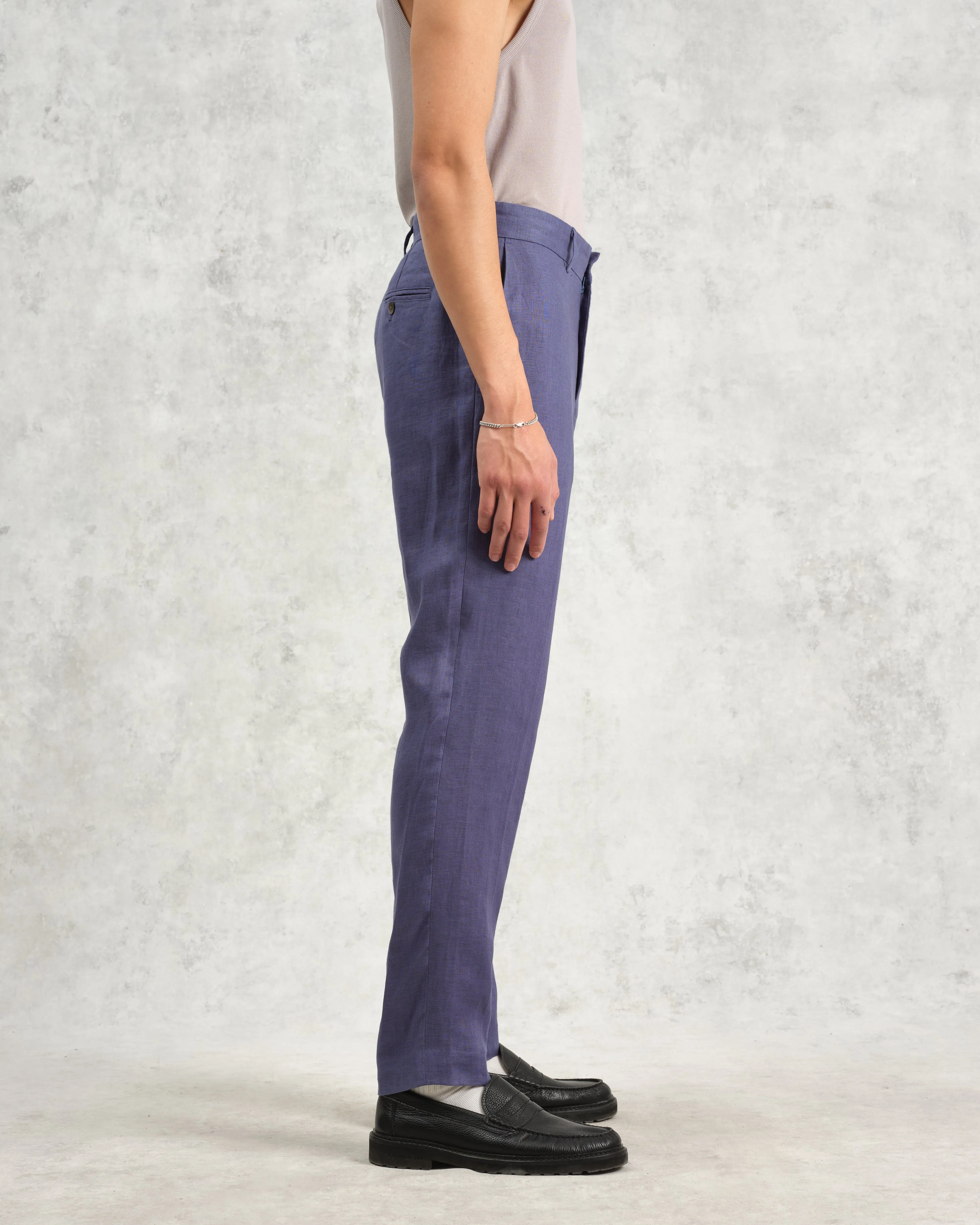 Alp - Mid-Blue Linen Trousers sold by Wax London product image thumbnail 5
