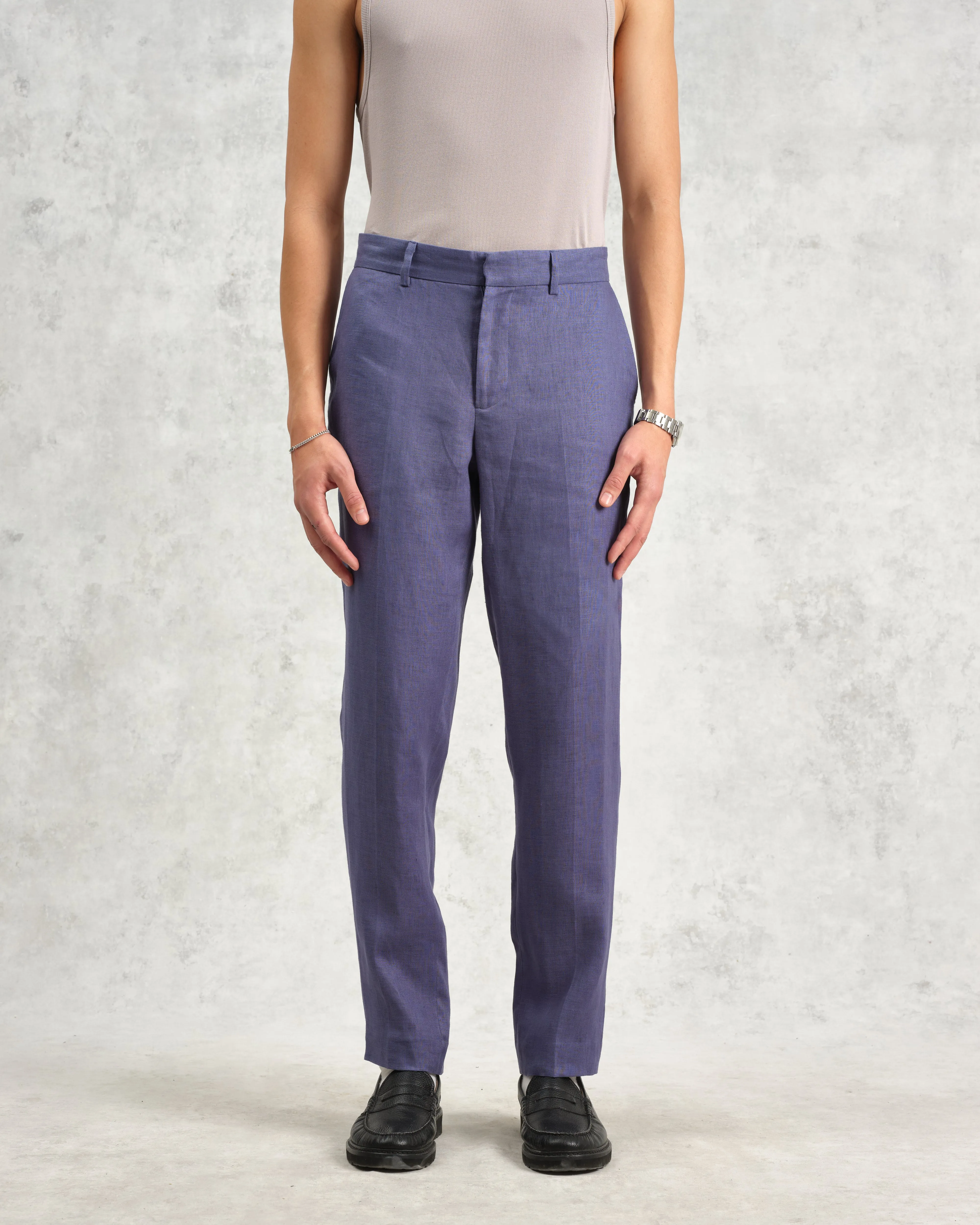 Alp - Mid-Blue Linen Trousers sold by Wax London product image thumbnail 3