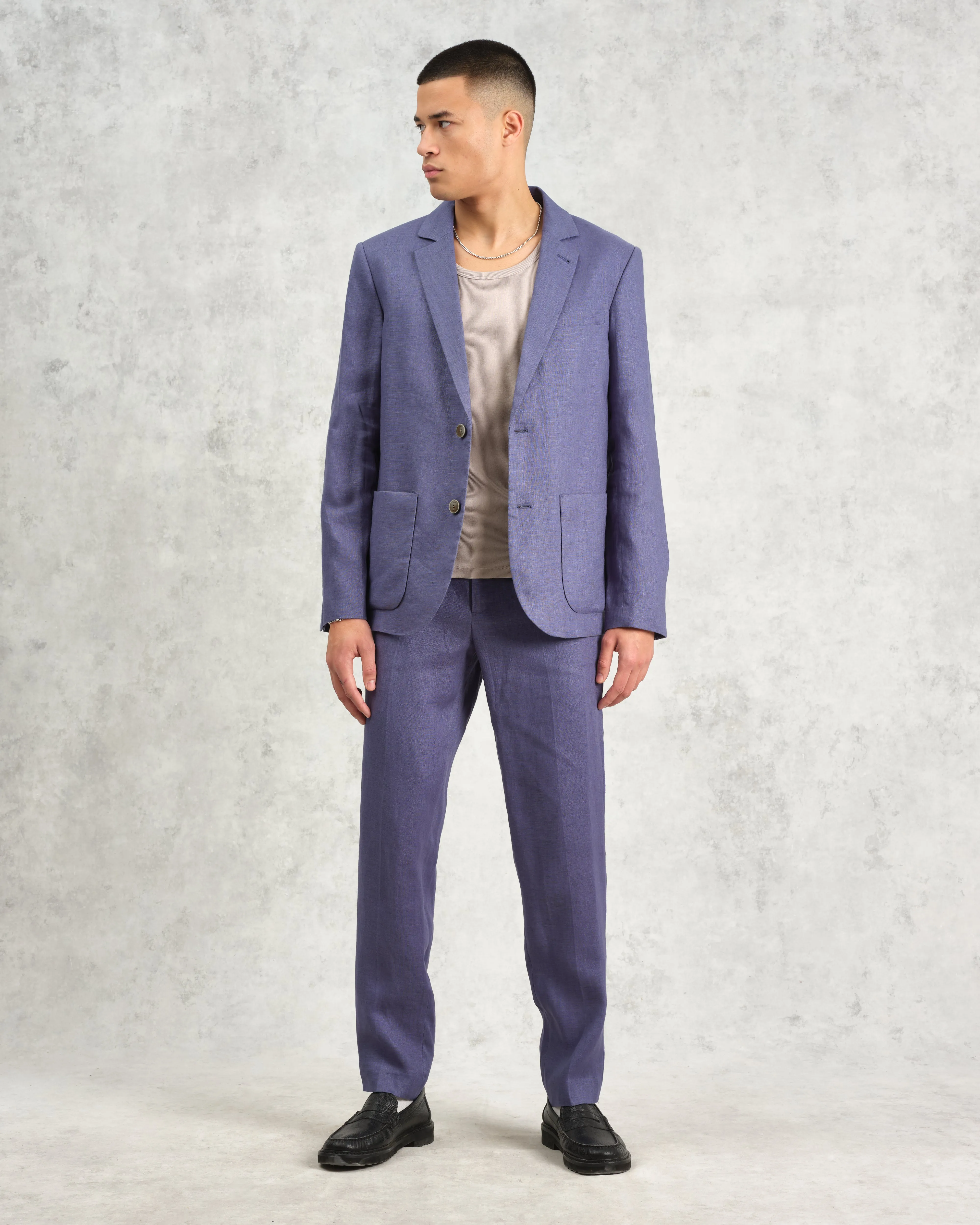 Alp - Mid-Blue Linen Trousers sold by Wax London product image thumbnail 2