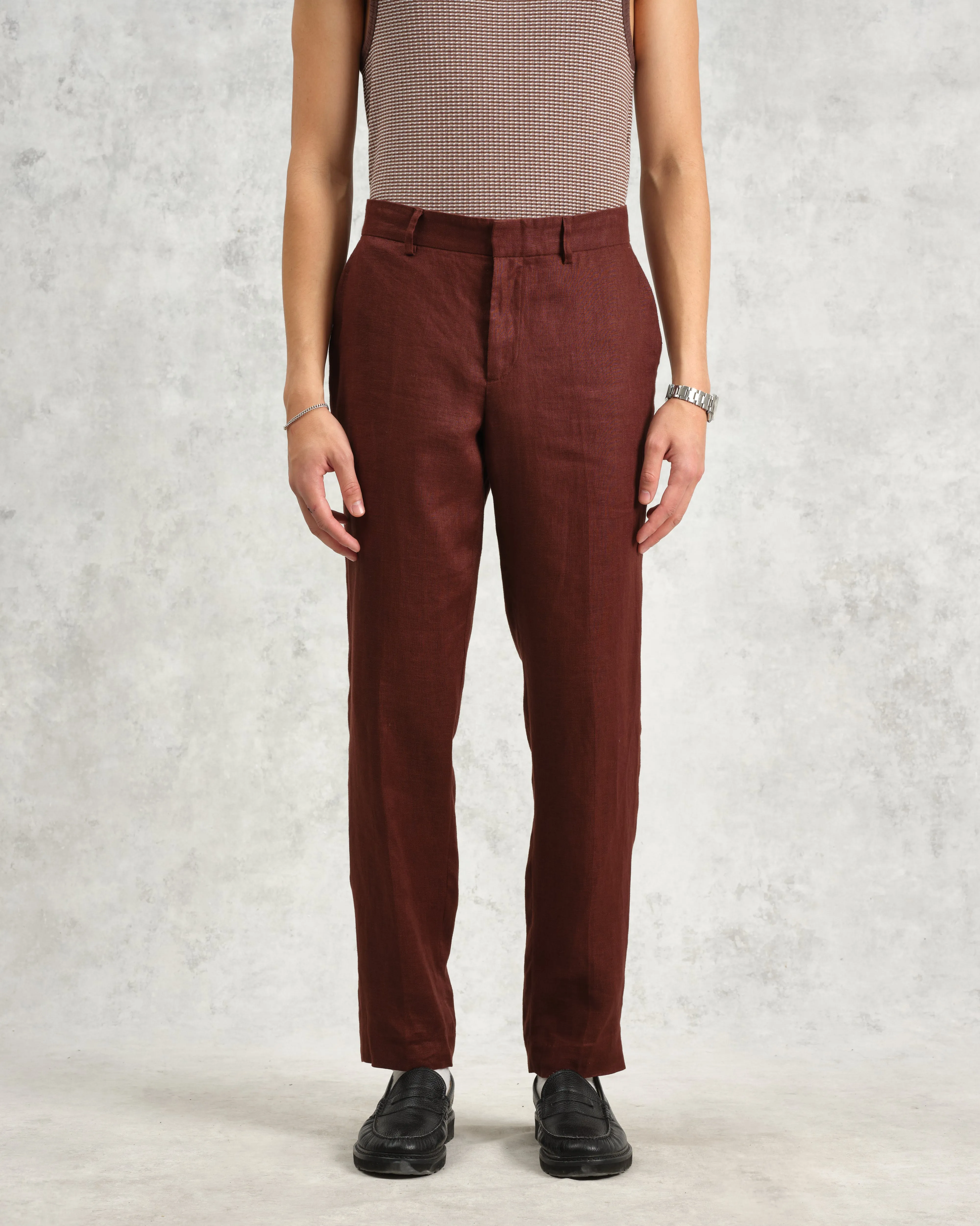 Alp - Merlot Linen Trousers sold by Wax London product image thumbnail 3