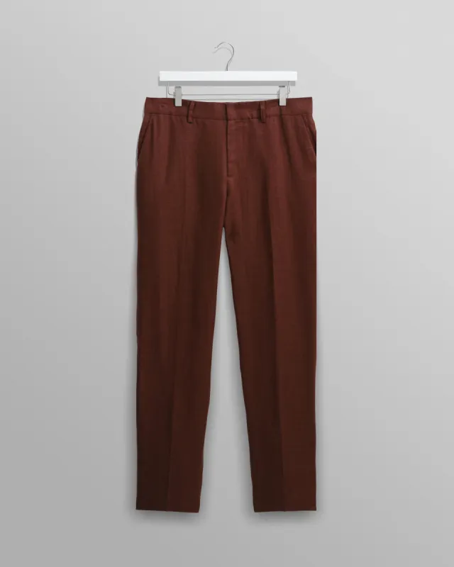 Alp - Merlot Linen Trousers sold by Wax London