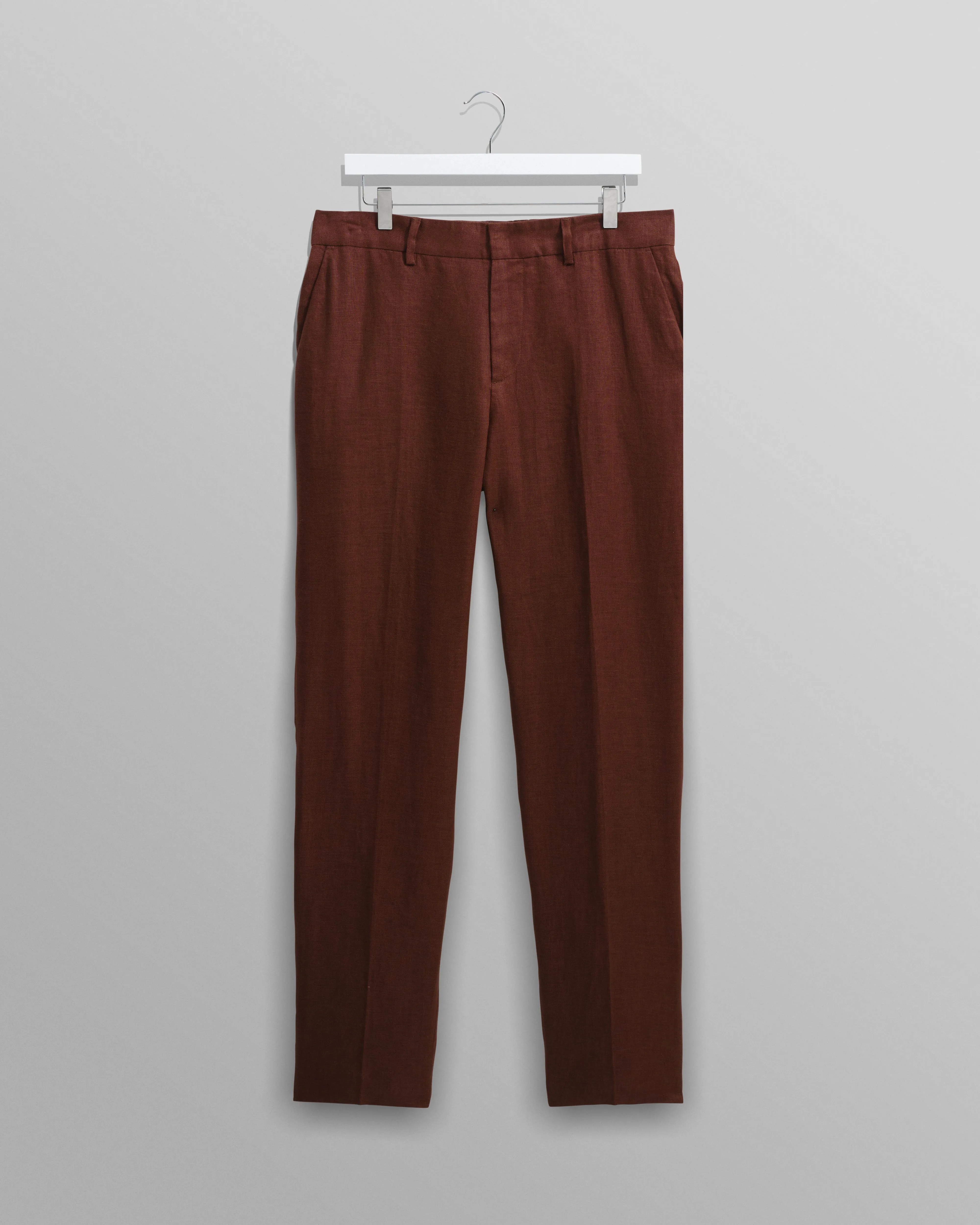 Alp - Merlot Linen Trousers sold by Wax London
