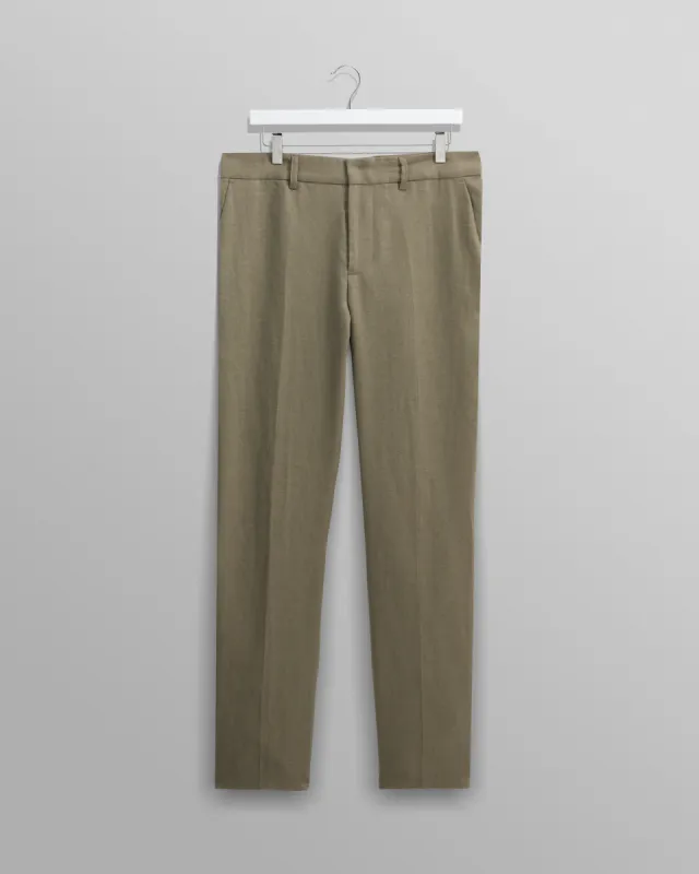 Alp - Khaki Linen Trousers made by Wax London