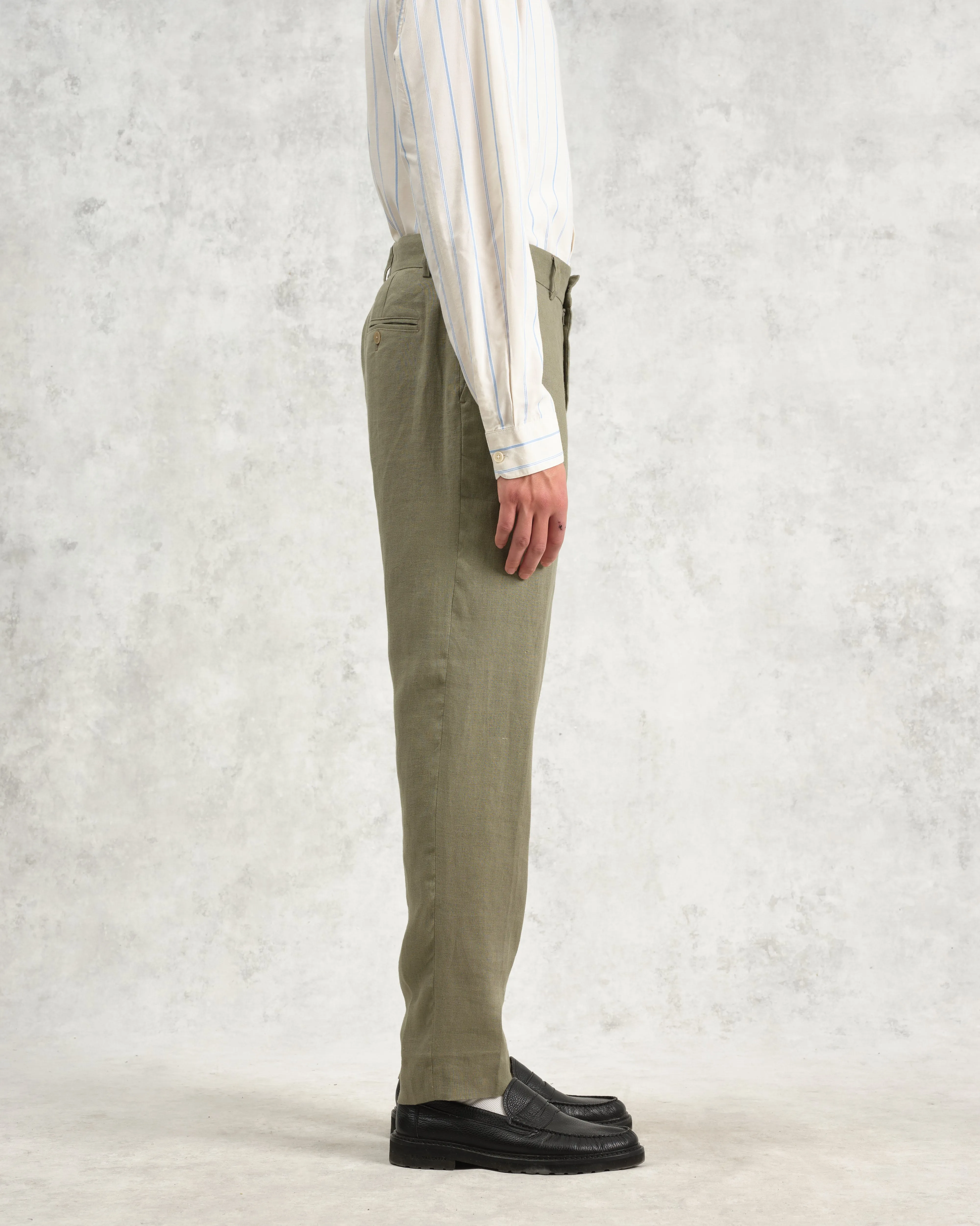 Alp - Khaki Linen Trousers sold by Wax London product image thumbnail 5