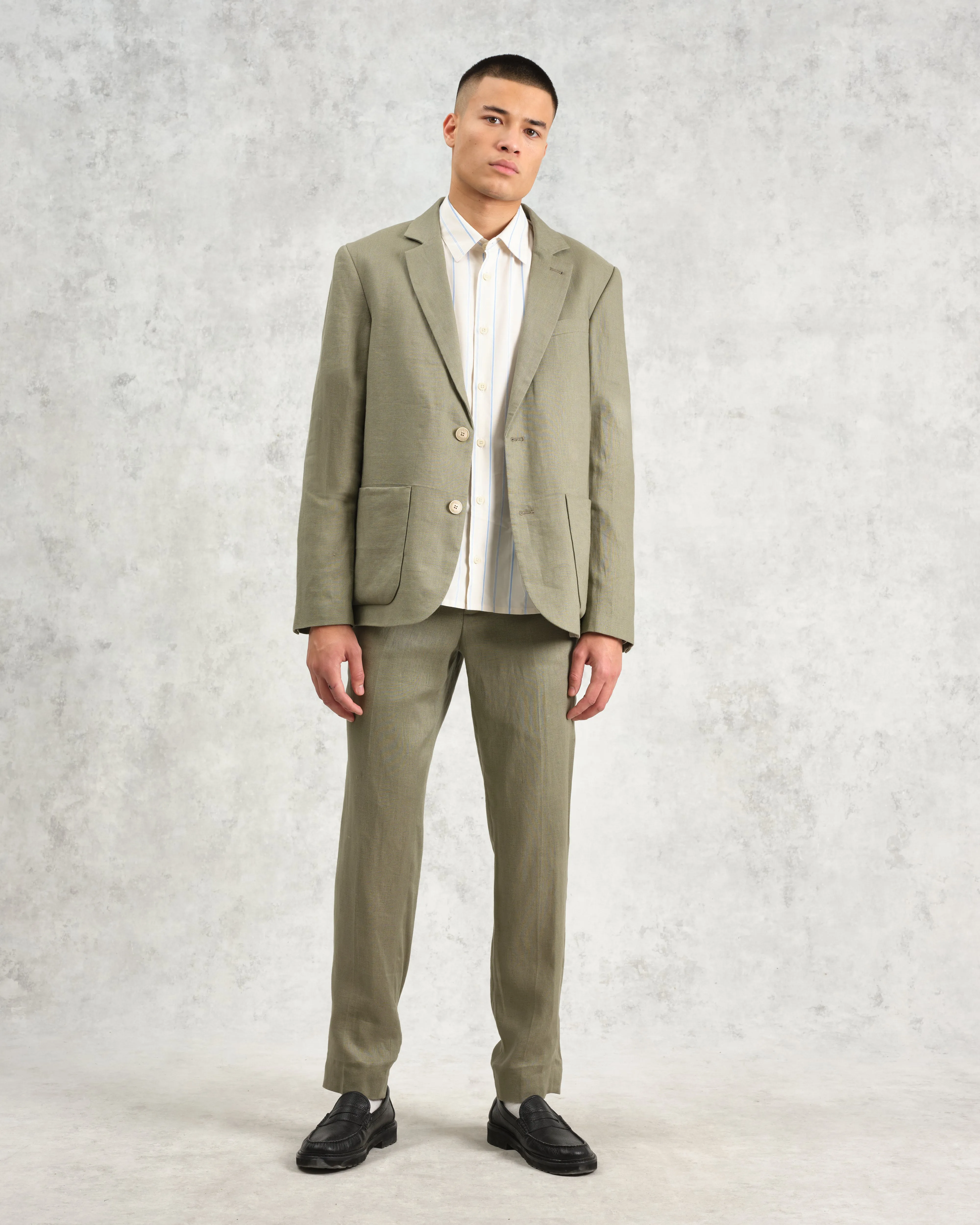 Alp - Khaki Linen Trousers sold by Wax London product image thumbnail 2