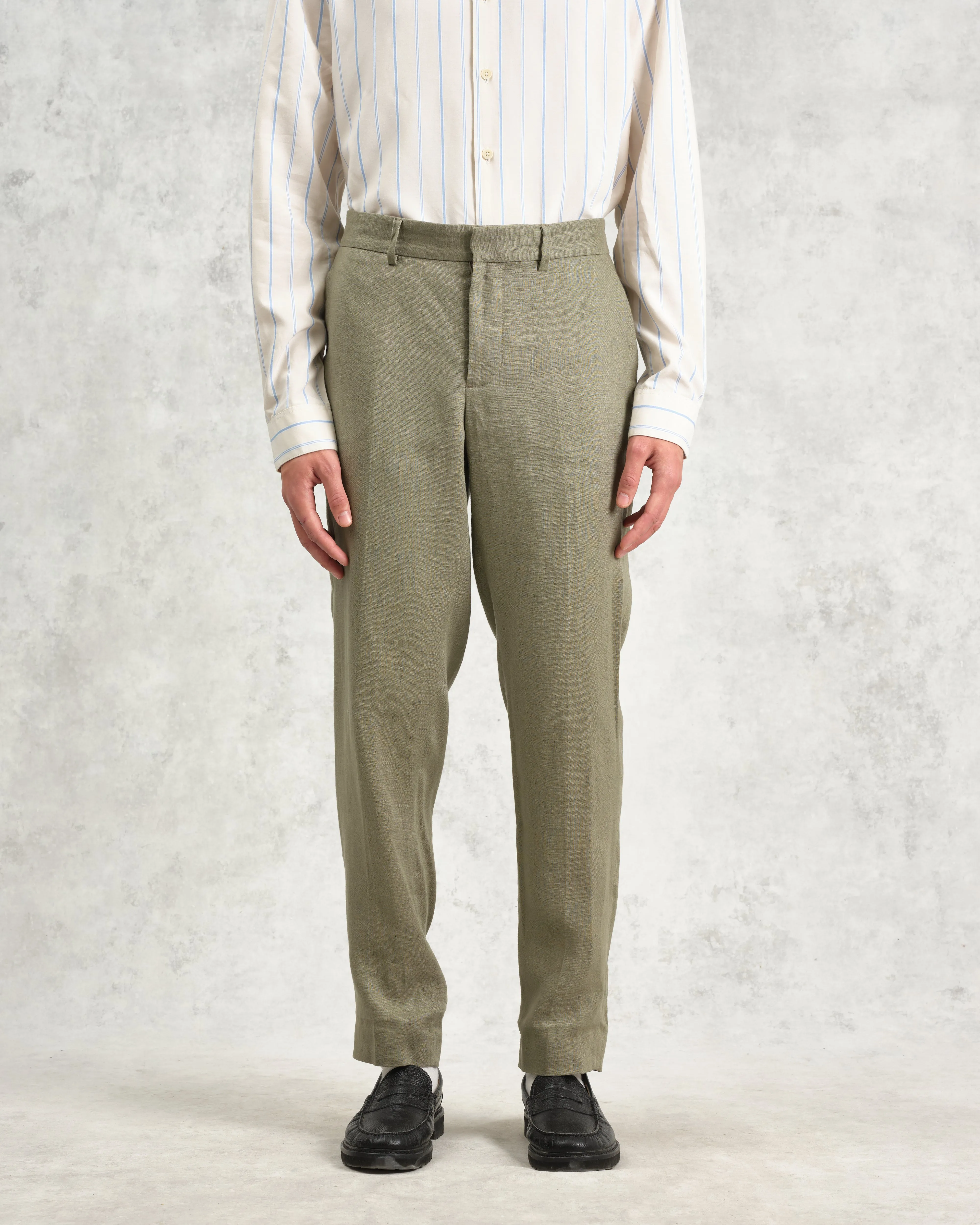 Alp - Khaki Linen Trousers sold by Wax London product image thumbnail 3