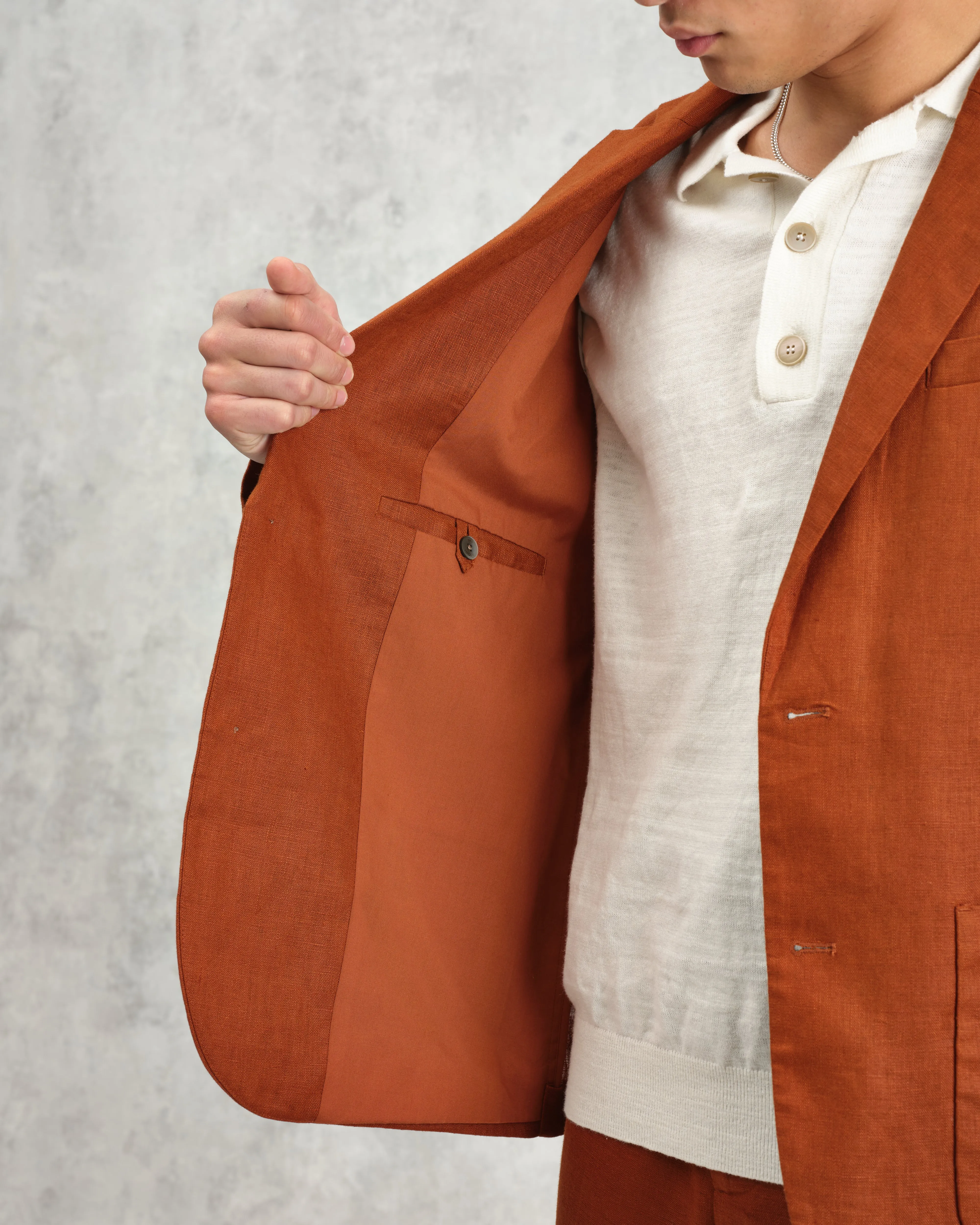 Fintry - Rust Linen Blazer sold by Wax London product image thumbnail 5
