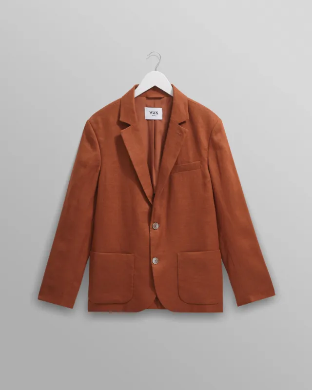 Fintry - Rust Linen Blazer sold by Wax London