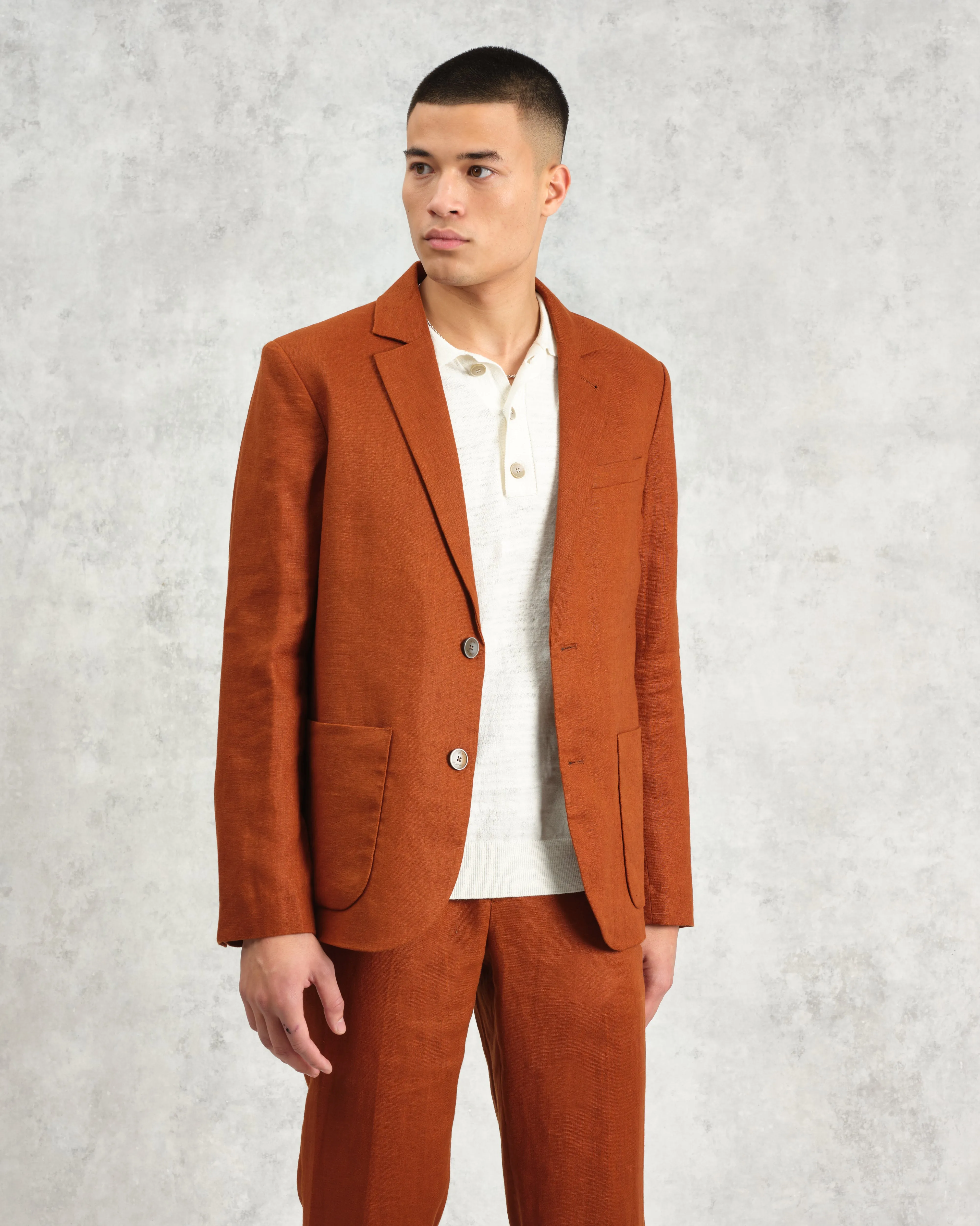 Fintry - Rust Linen Blazer sold by Wax London product image thumbnail 2