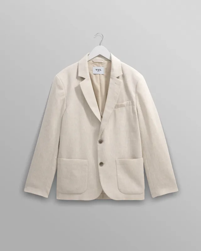 Fintry - Natural Linen Blazer sold by Wax London