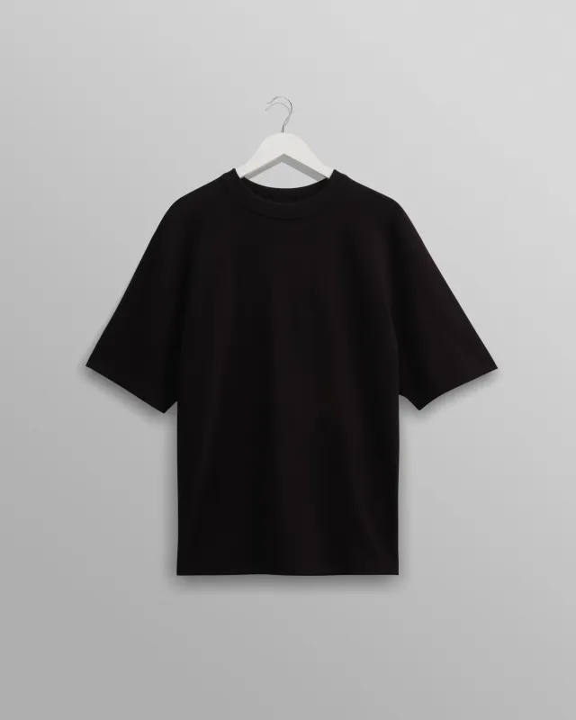 Milton - Black Organic Compact Cotton T-Shirt sold by Wax London