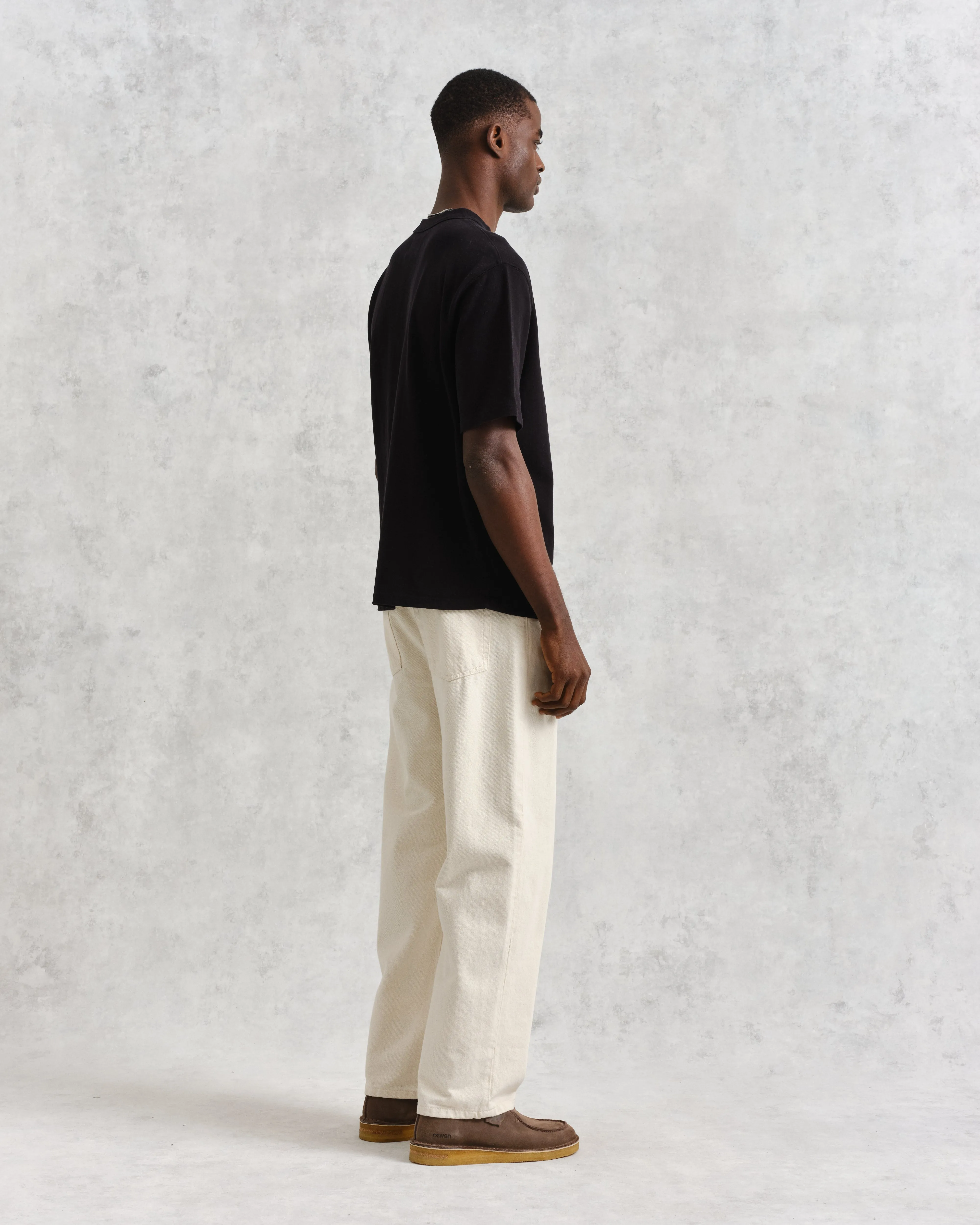 Milton - Black Organic Compact Cotton T-Shirt sold by Wax London product image thumbnail 5