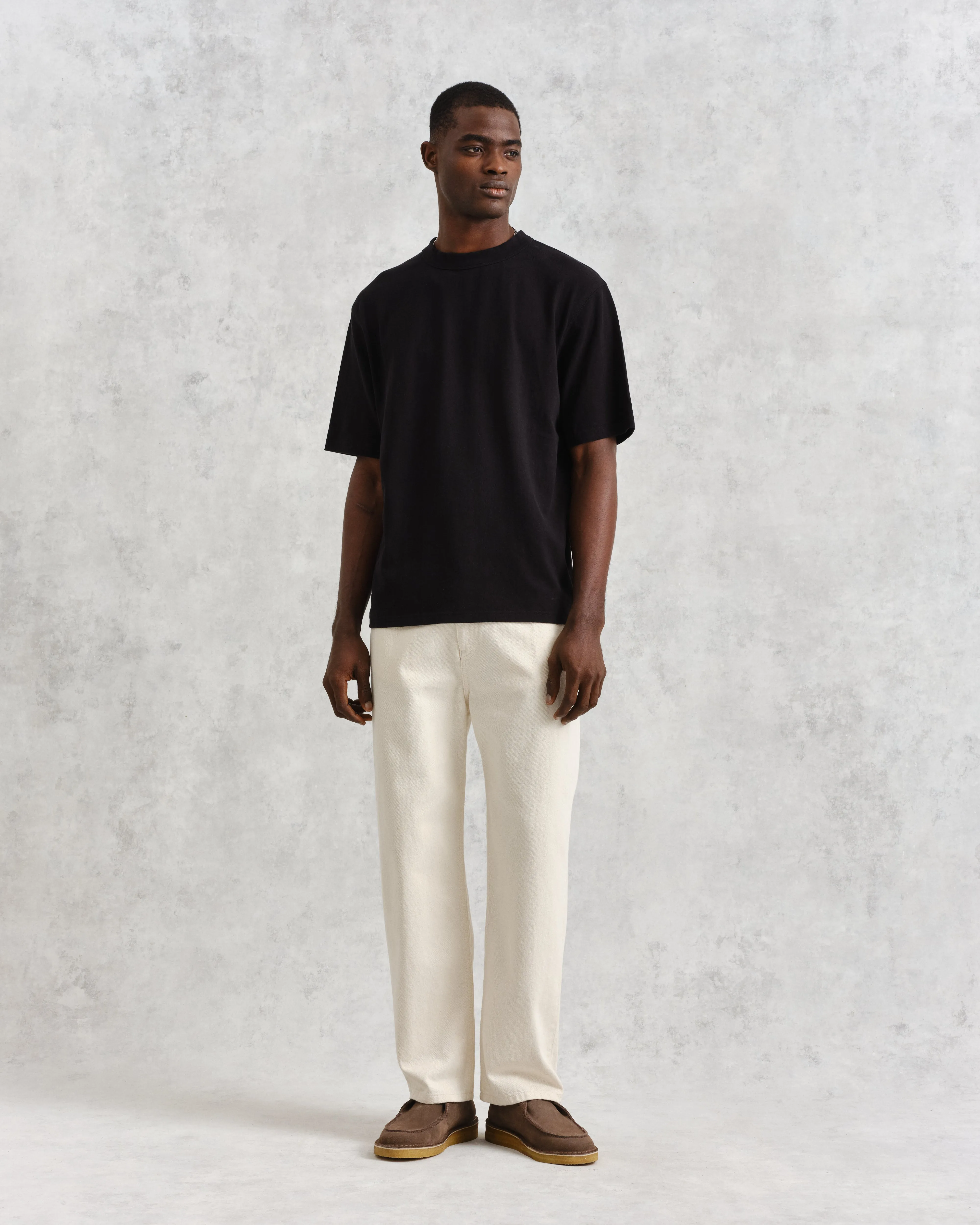 Milton - Black Organic Compact Cotton T-Shirt sold by Wax London product image thumbnail 4
